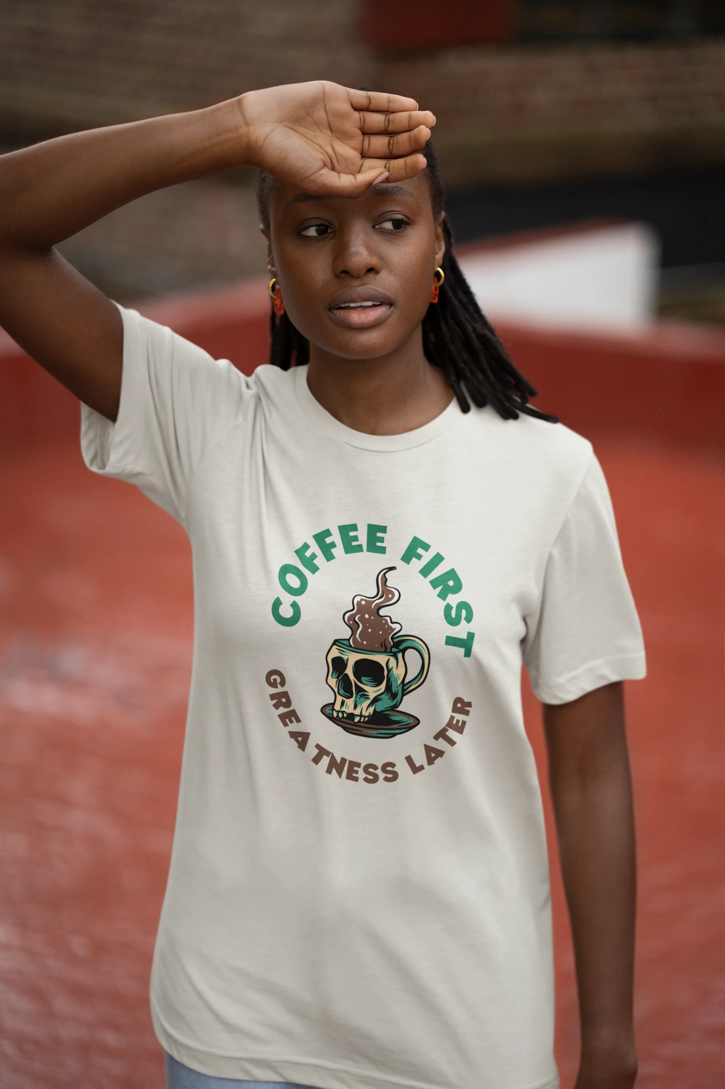 "Coffee First - Greatness Later" | Women’s Coffee Lovers T-shirt