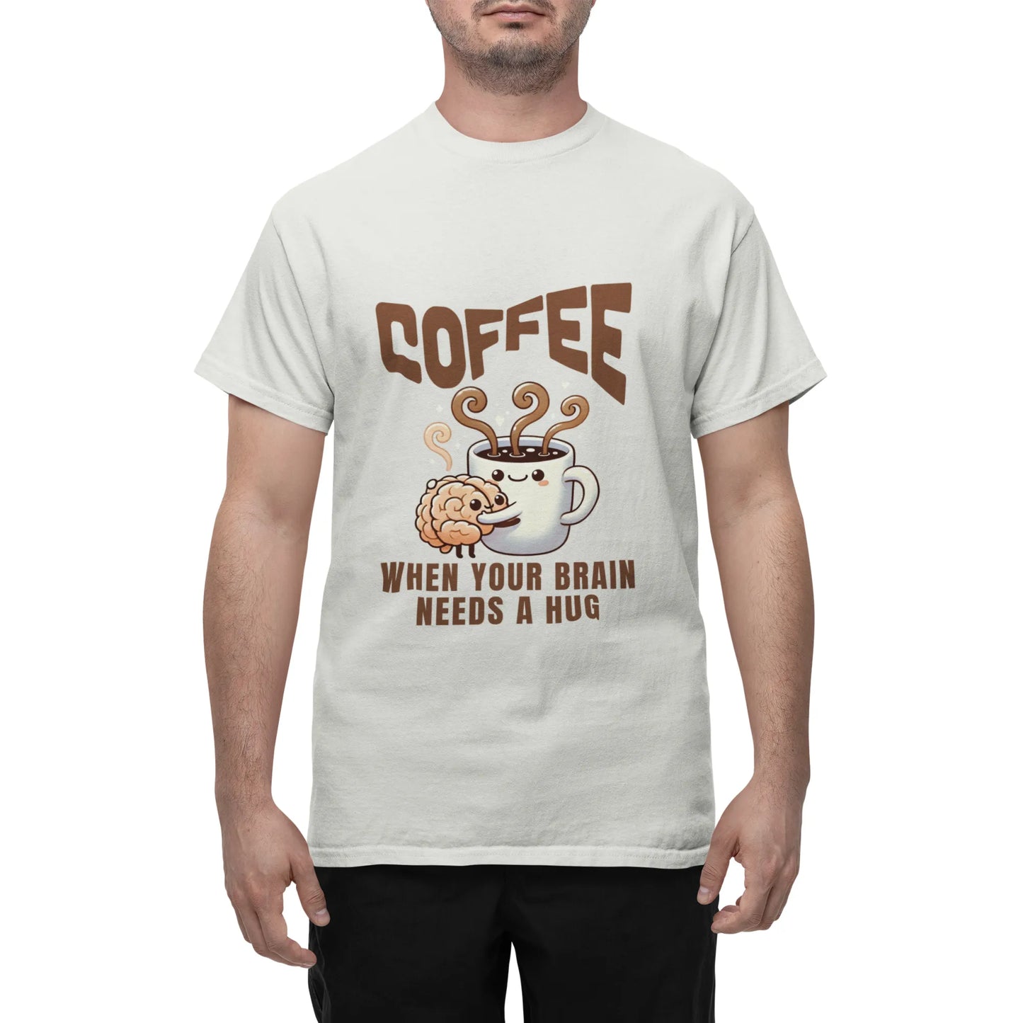 "Coffee - When Your Brain Needs A Hug" | Men’s Coffee Lovers T-shirt