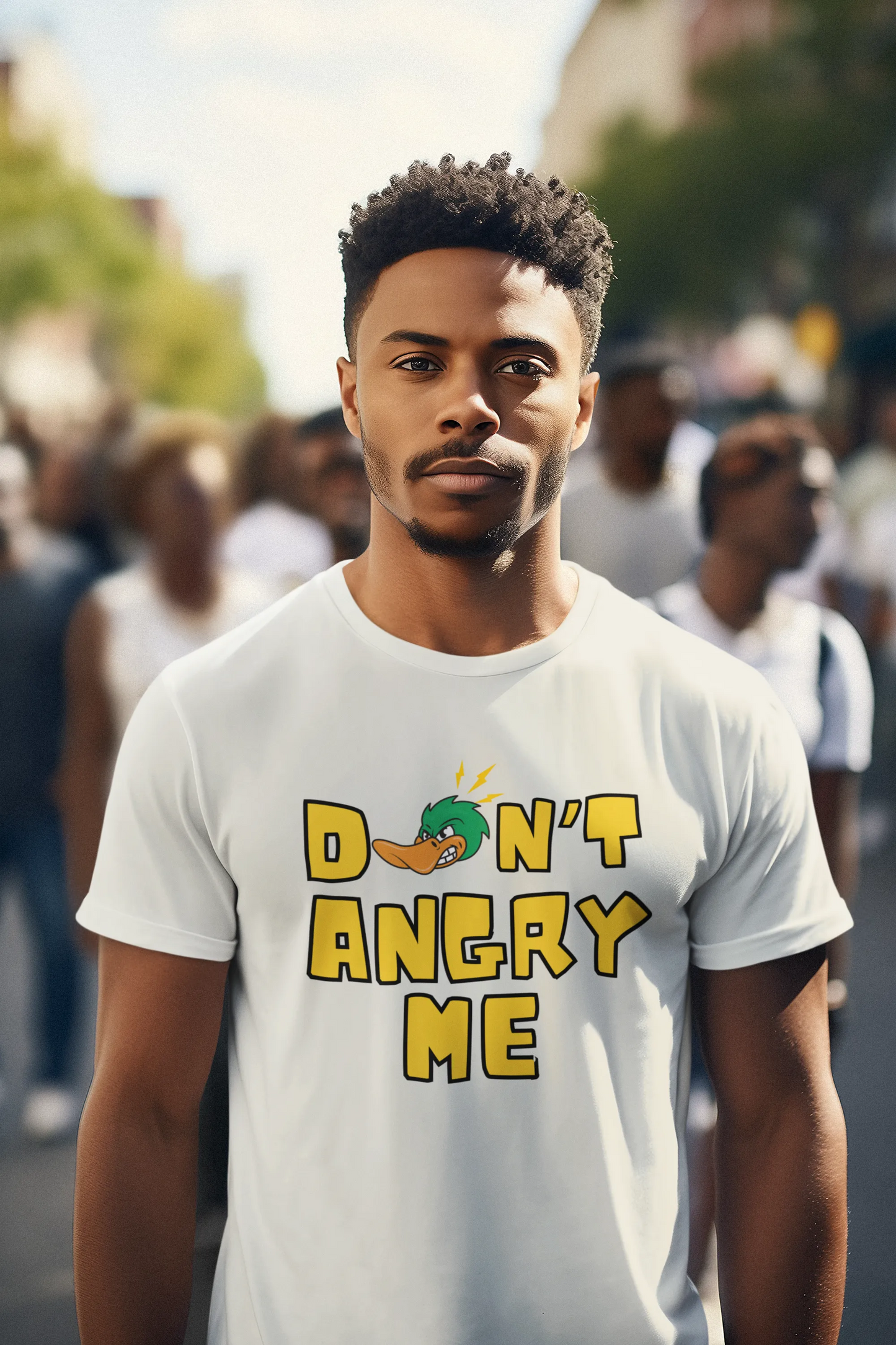 "Don’t Angry Me – Angry Duck Attitude T-Shirt" | Men’s T-shirt for Animal Lovers