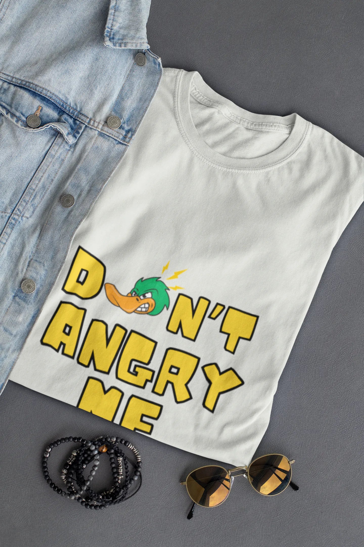"Don’t Angry Me – Angry Duck Attitude T-Shirt" | Men’s T-shirt for Animal Lovers