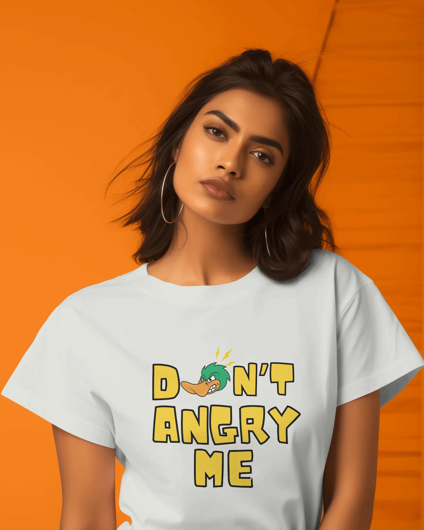 "Don’t Angry Me – Angry Duck Attitude T-Shirt" | Women’s T-shirt for Animal Lovers