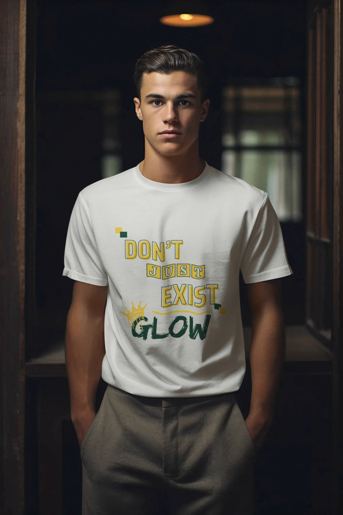 "Don't Just Exist - Glow" | Men’s Motivational T-shirt
