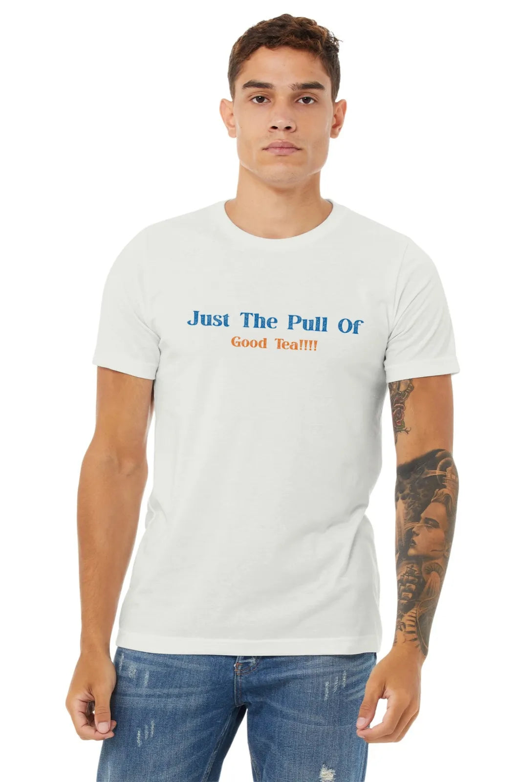 "Gravity? Nah - Just The Pull of Good Tea" | Men’s T-shirt for Tea Lovers