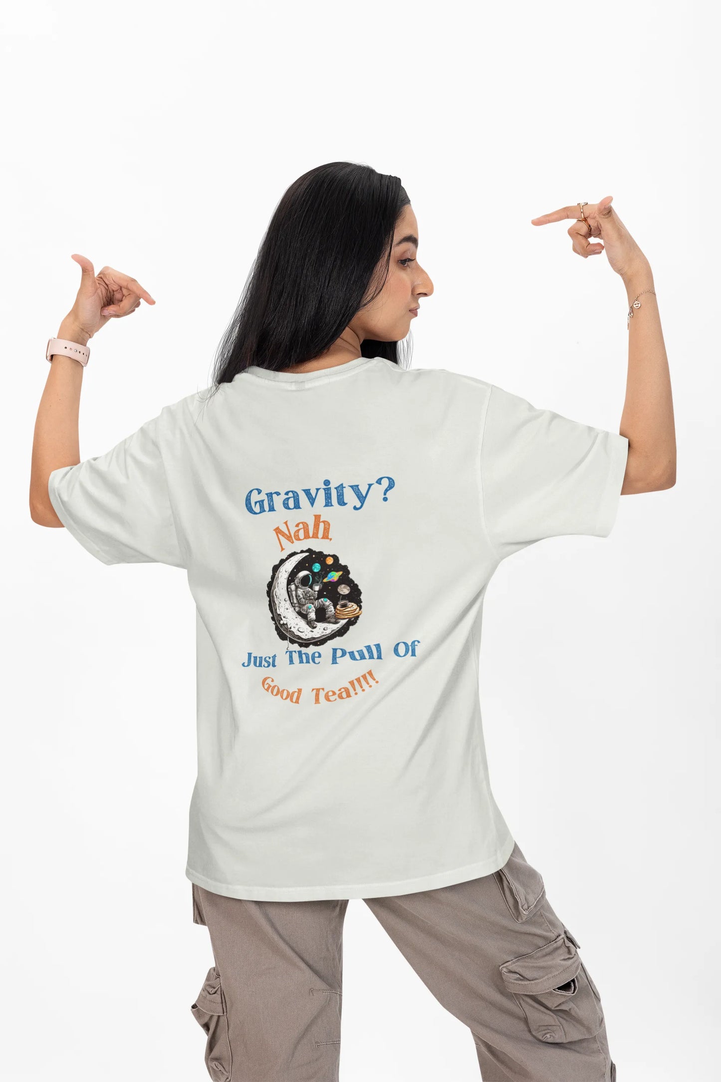 "Gravity? Nah - Just The Pull of Good Tea" | Women’s T-shirt for Tea Lovers
