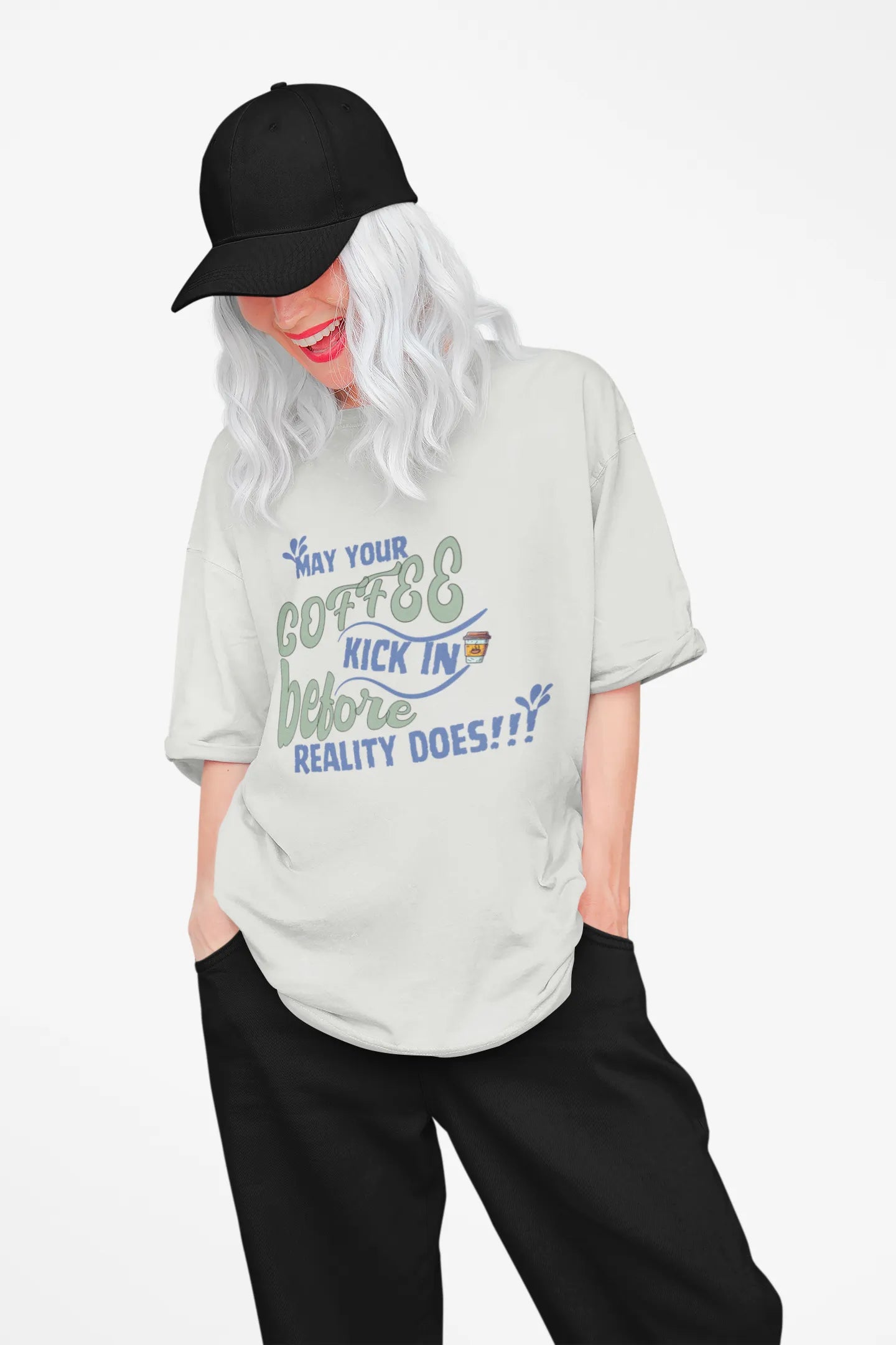 "May Your Coffee Kick In Before Reality Does" | Women’s Coffee Lovers T-shirt