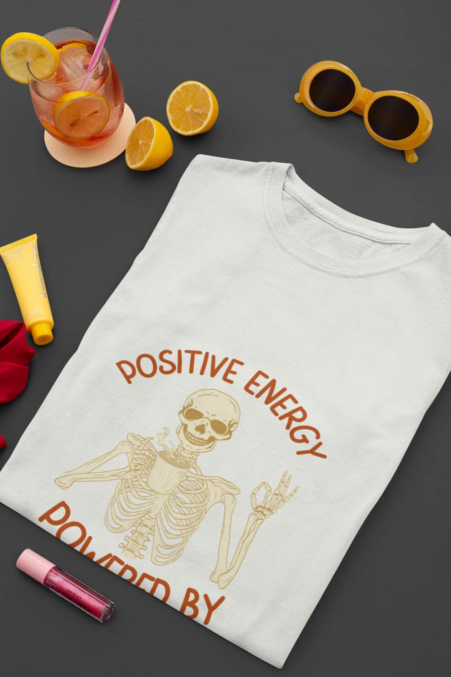 "Positive Energy Powered By Coffee" | Women’s Coffee Lovers T-shirt