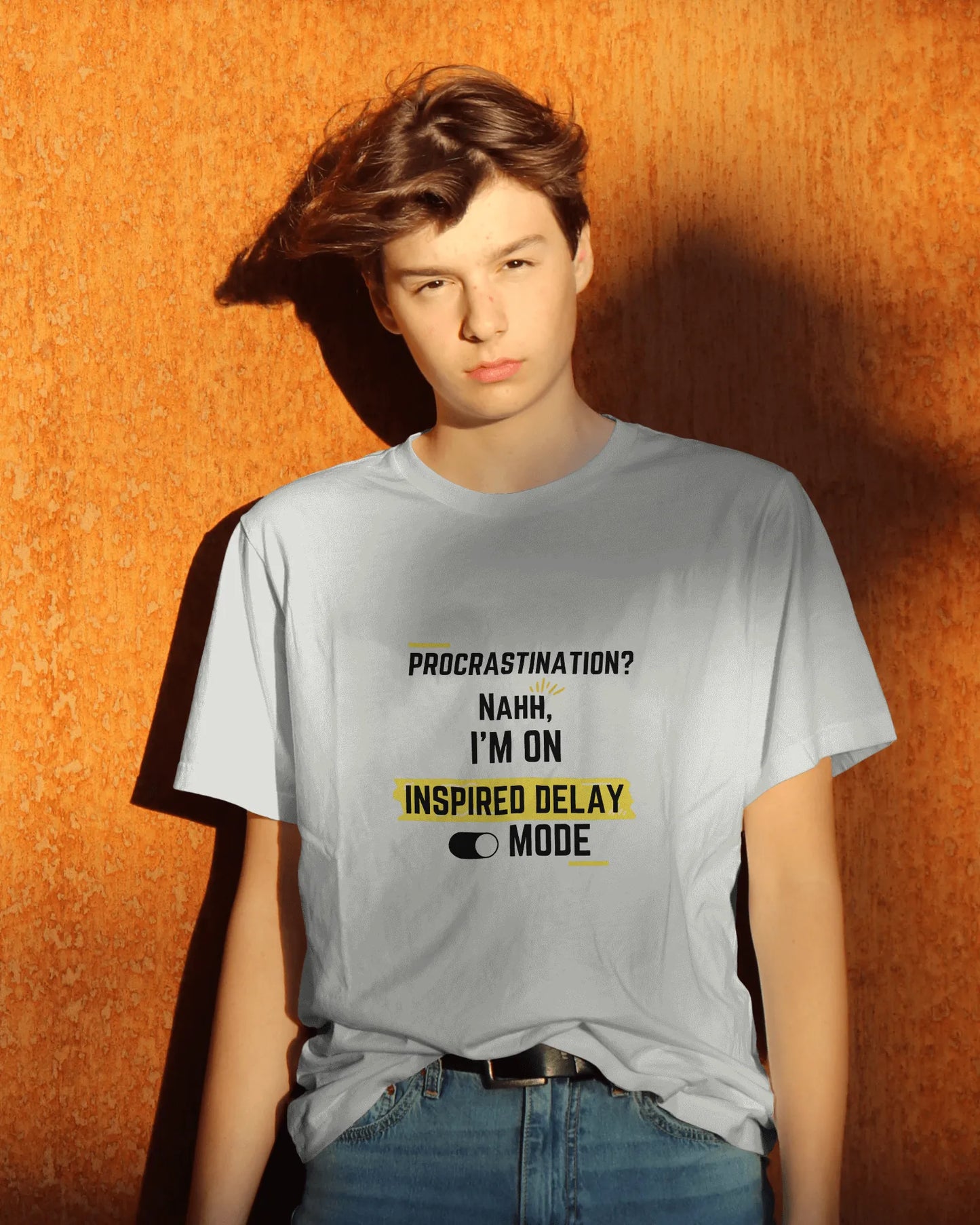 "Procrastination? Nahh I'm on Inspired Delay Mode" | Men’s Motivational T-shirt