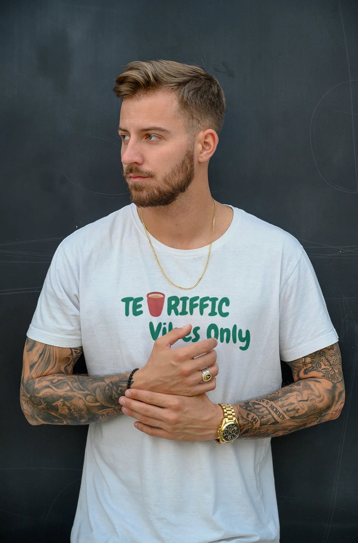 "Tea - Riffic Vibes Only" | Men’s T-shirt for Tea Lovers