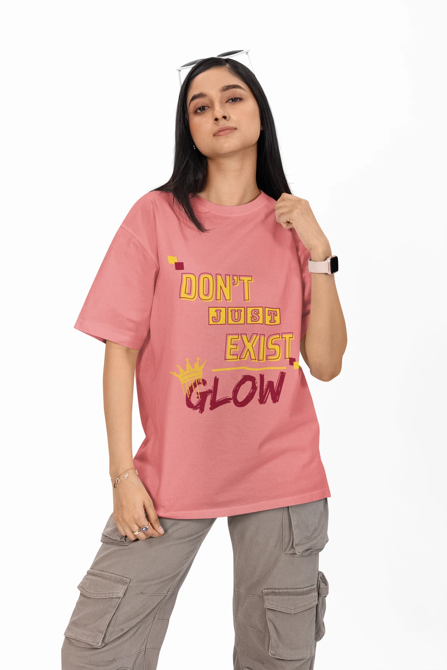 "Don't Just Exist_Glow" | Women’s Motivational T-shirt