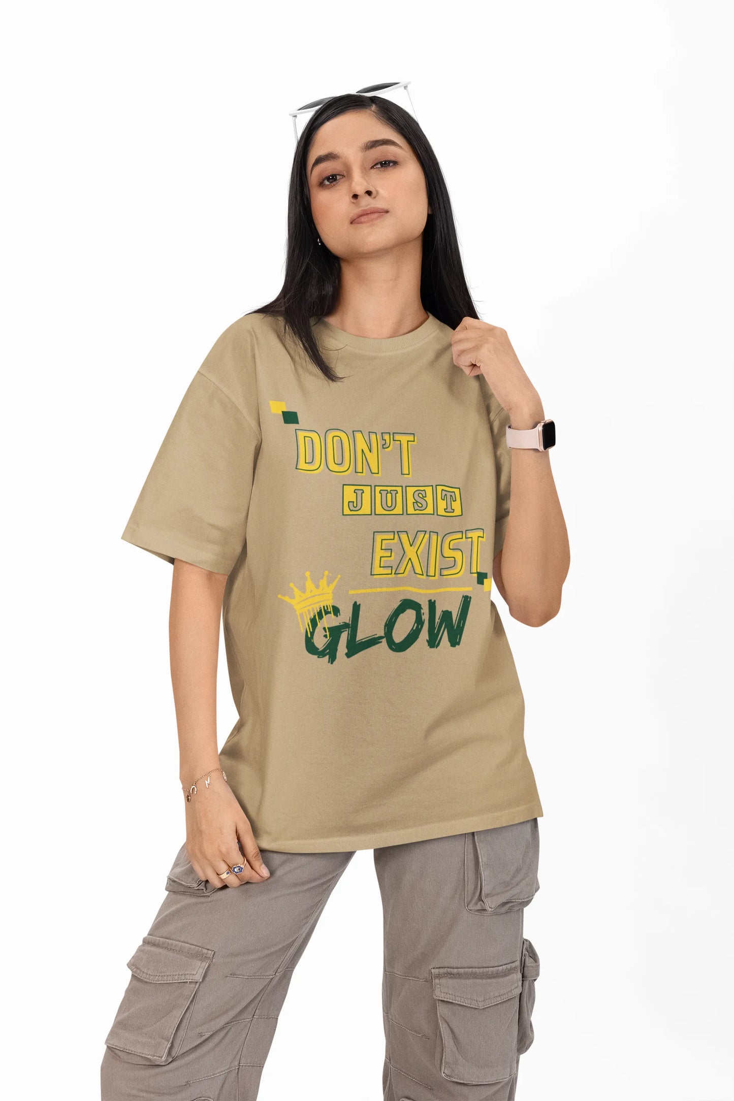 "Don't Just Exist_Glow" | Women’s Motivational T-shirt