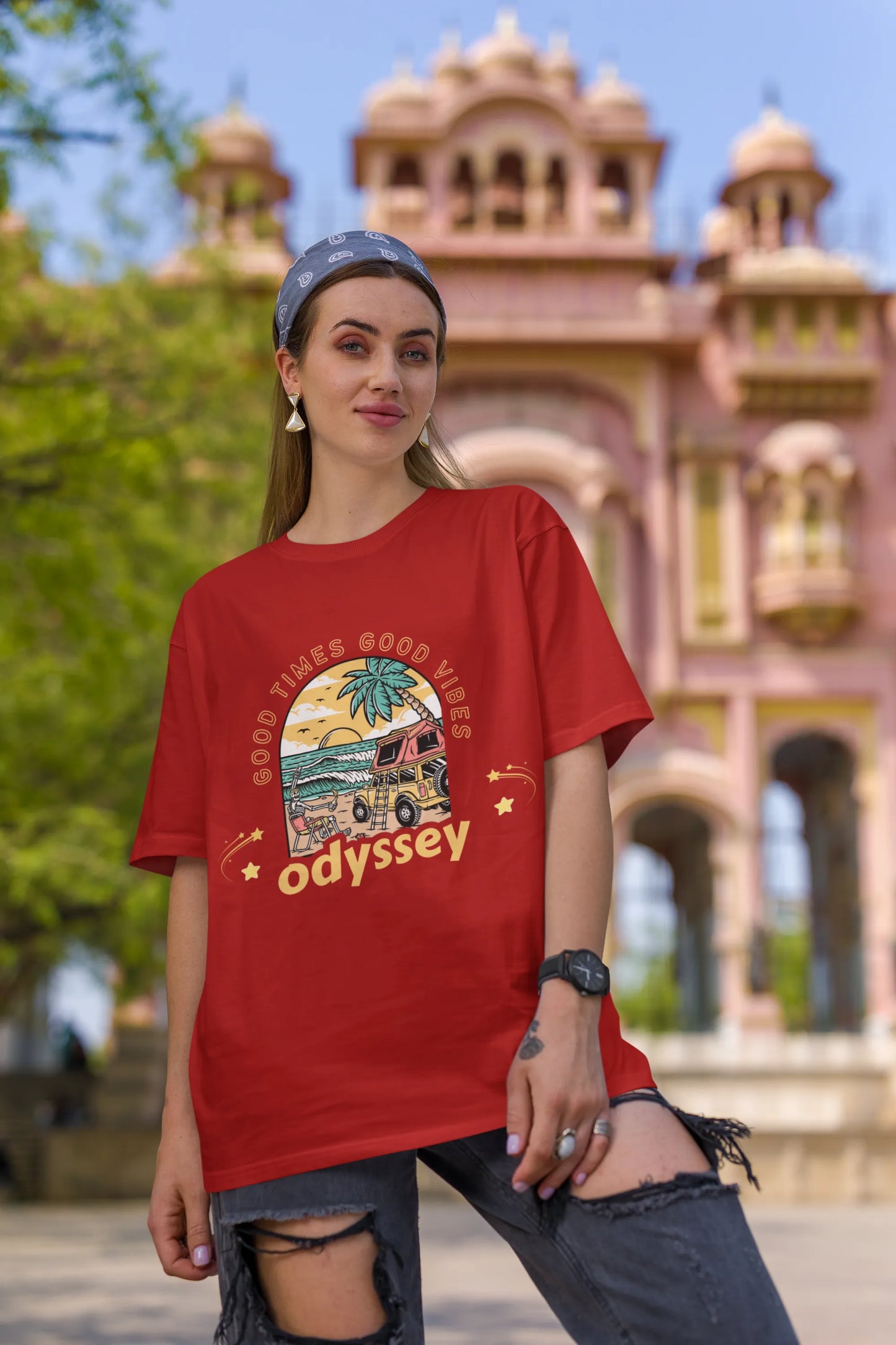 "Good Times_Good Vibes" | Women 's T-Shirt for Travellers