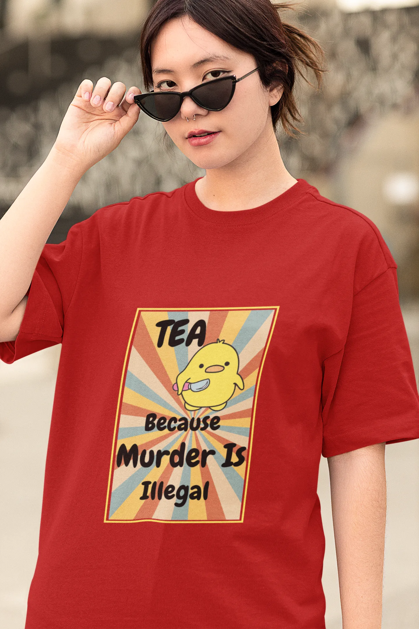 "Tea_Because Murder is Illegal" | Women 's T-Shirt for Tea Lovers