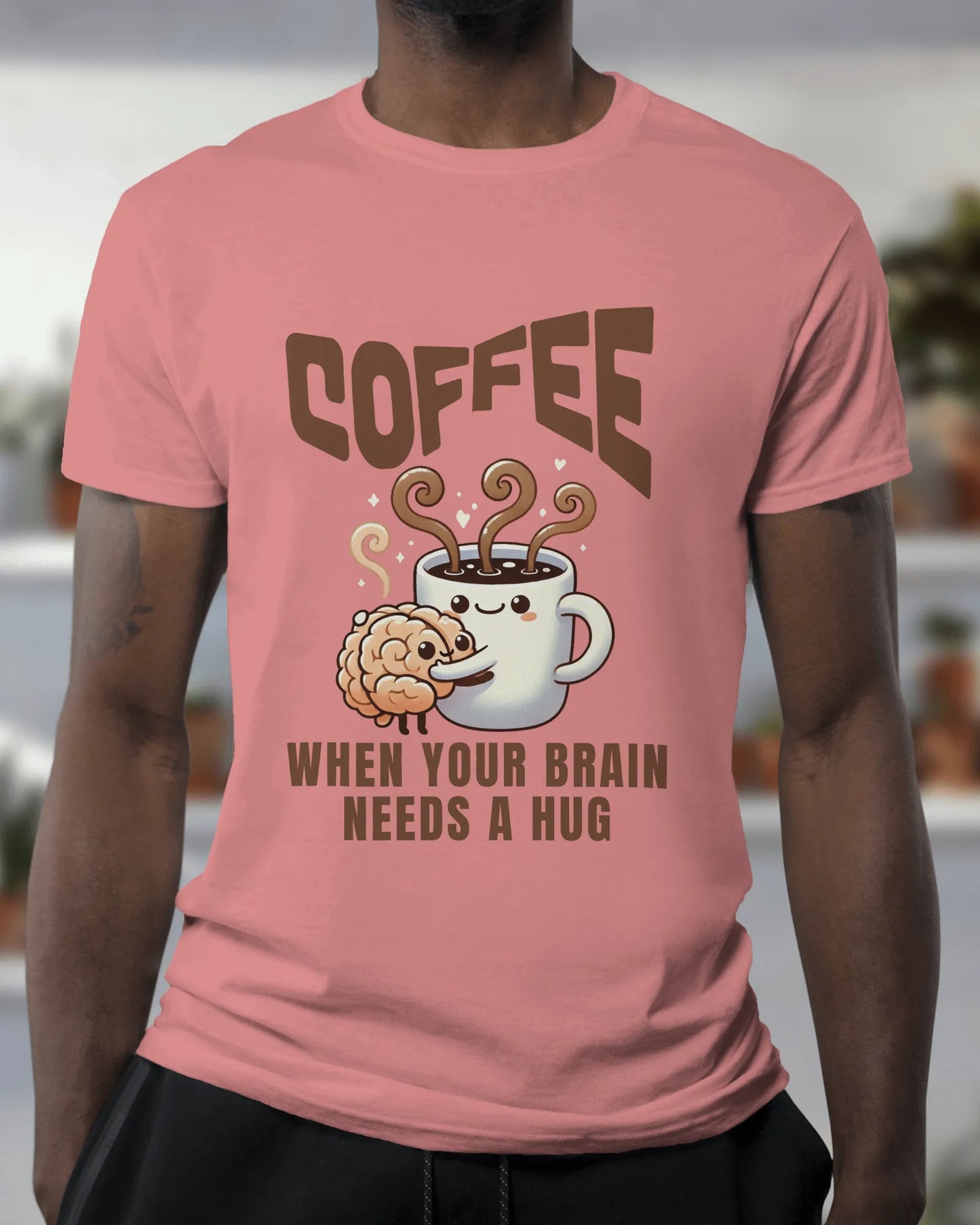 "Coffee - When Your Brain Needs A Hug" | Men’s Coffee Lovers T-shirt