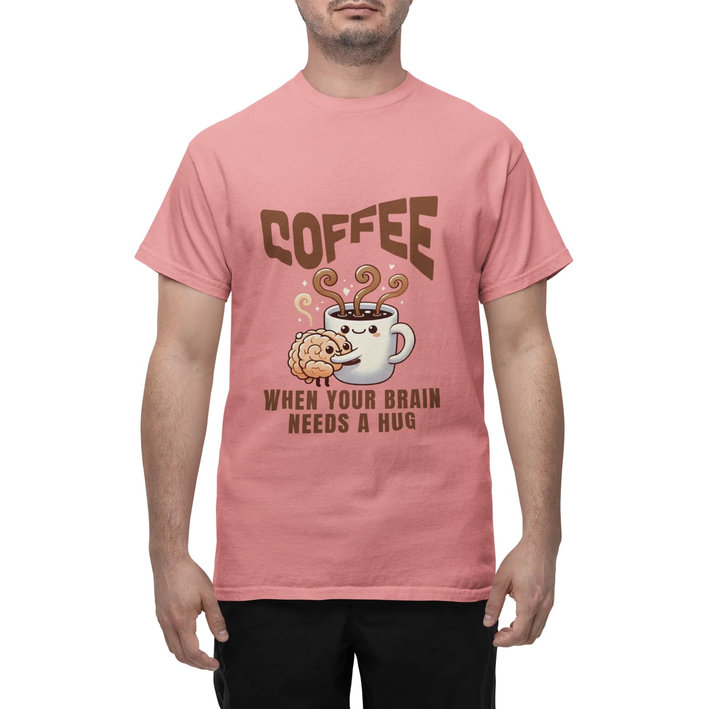 "Coffee - When Your Brain Needs A Hug" | Men’s Coffee Lovers T-shirt
