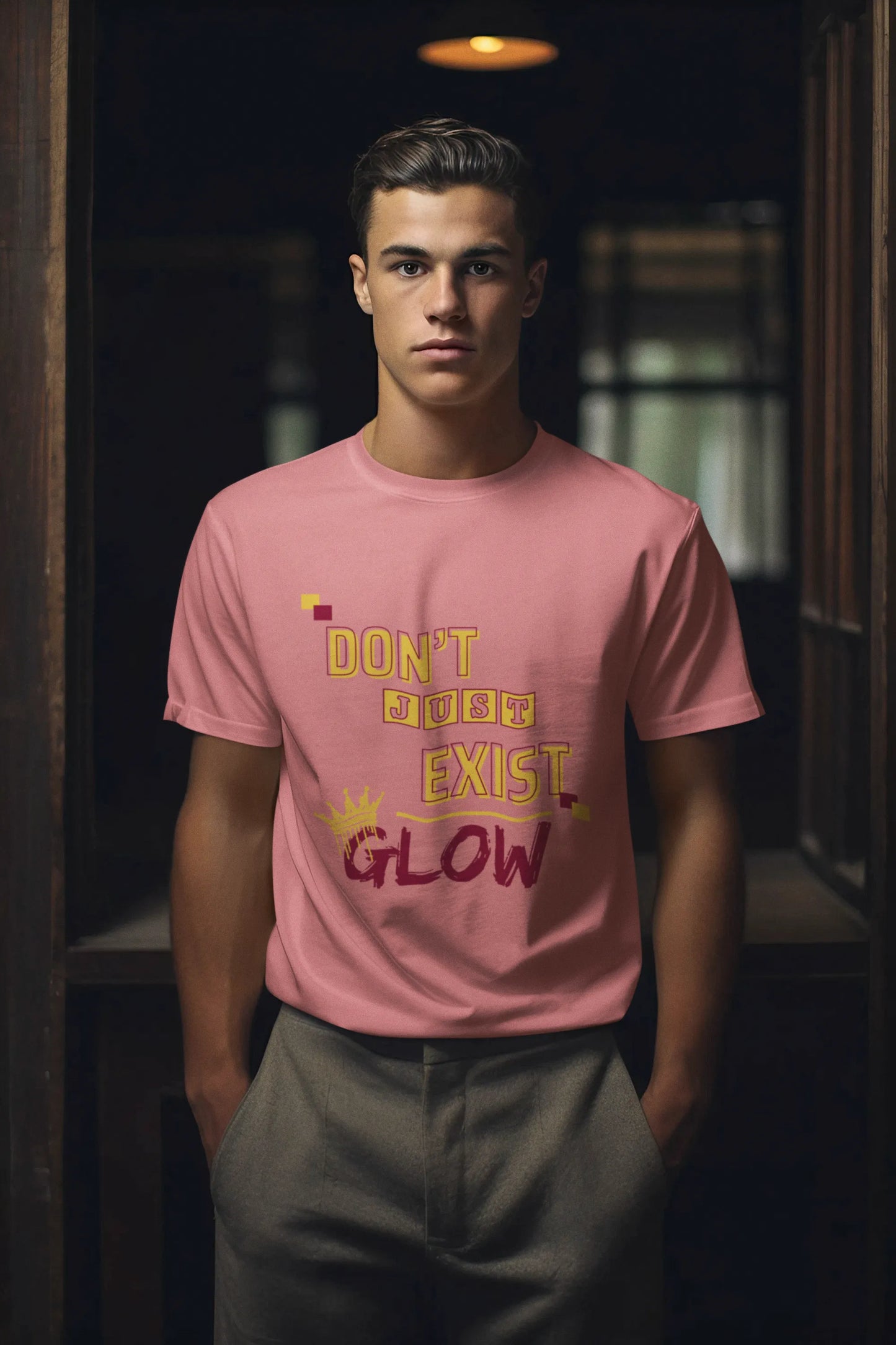 "Don't Just Exist - Glow" | Men’s Motivational T-shirt
