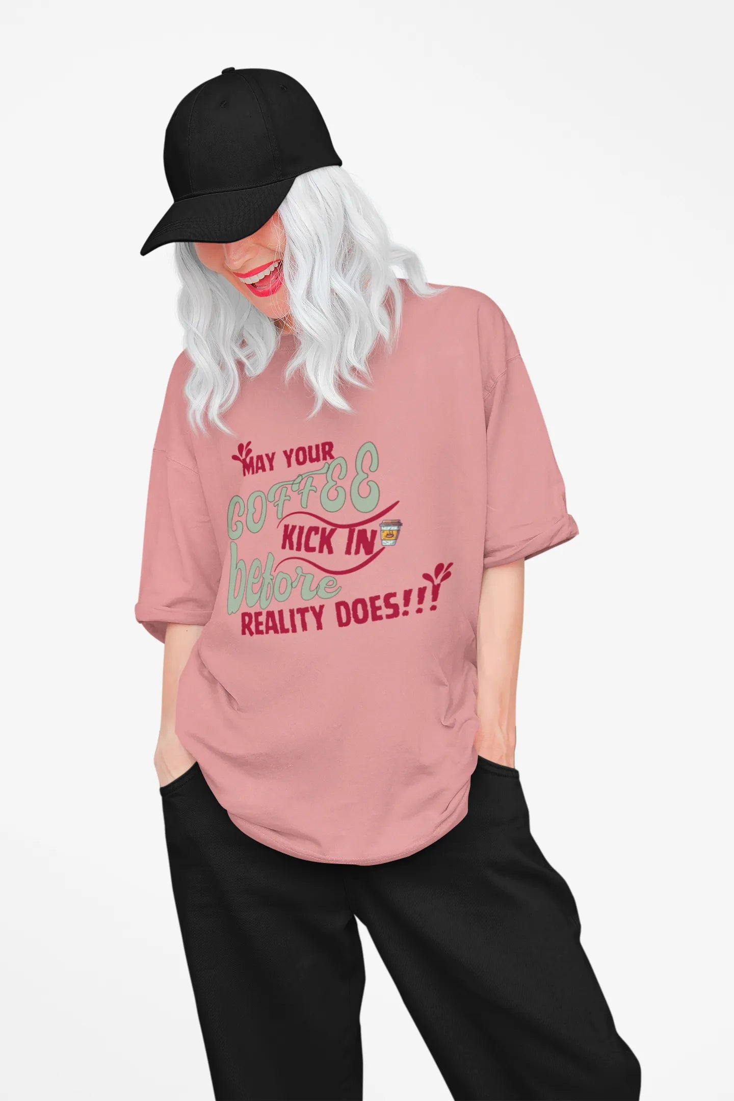 "May Your Coffee Kick In Before Reality Does" | Women’s Coffee Lovers T-shirt
