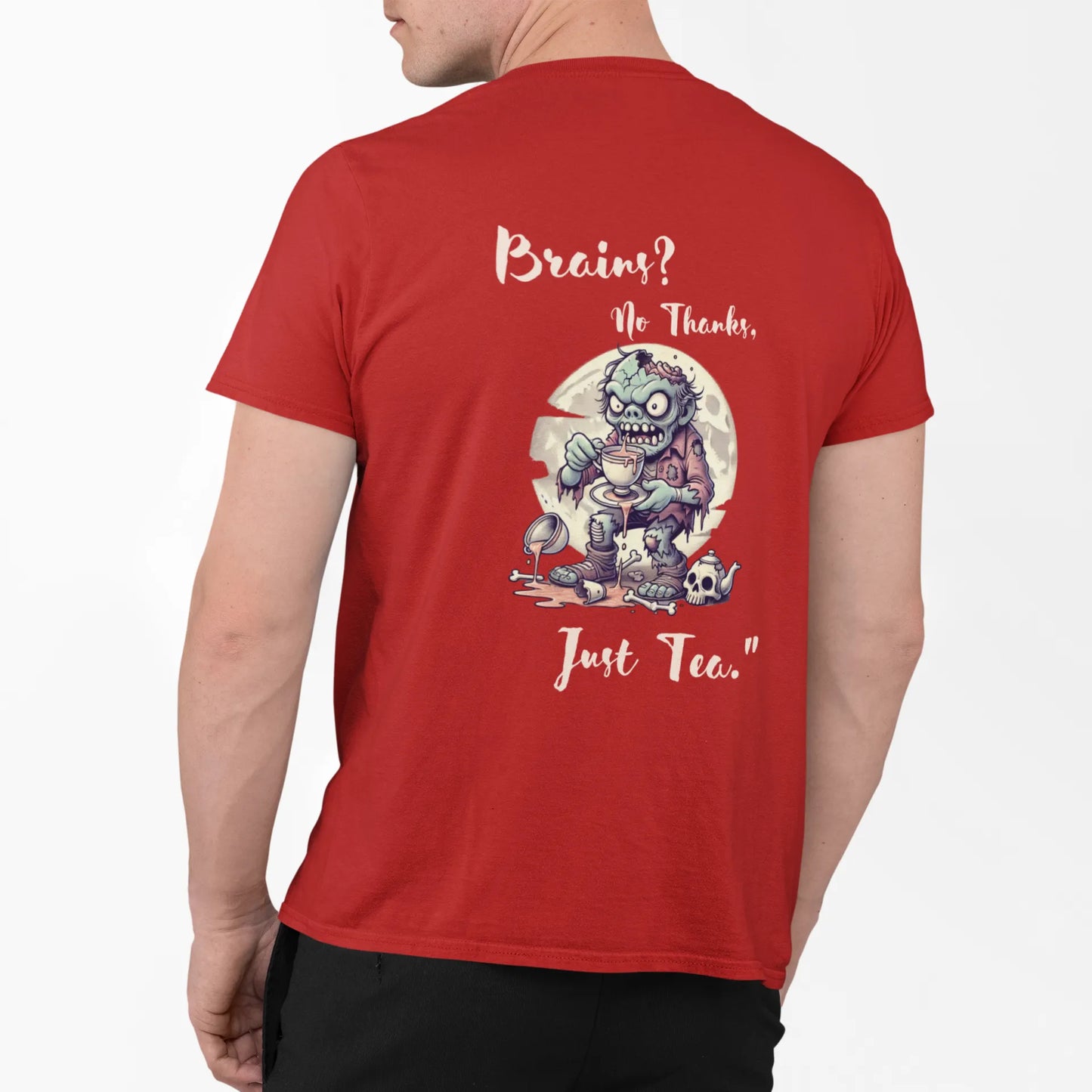 "Brains? No Thanks, Just Tea" | Men’s T-shirt for Tea Lovers