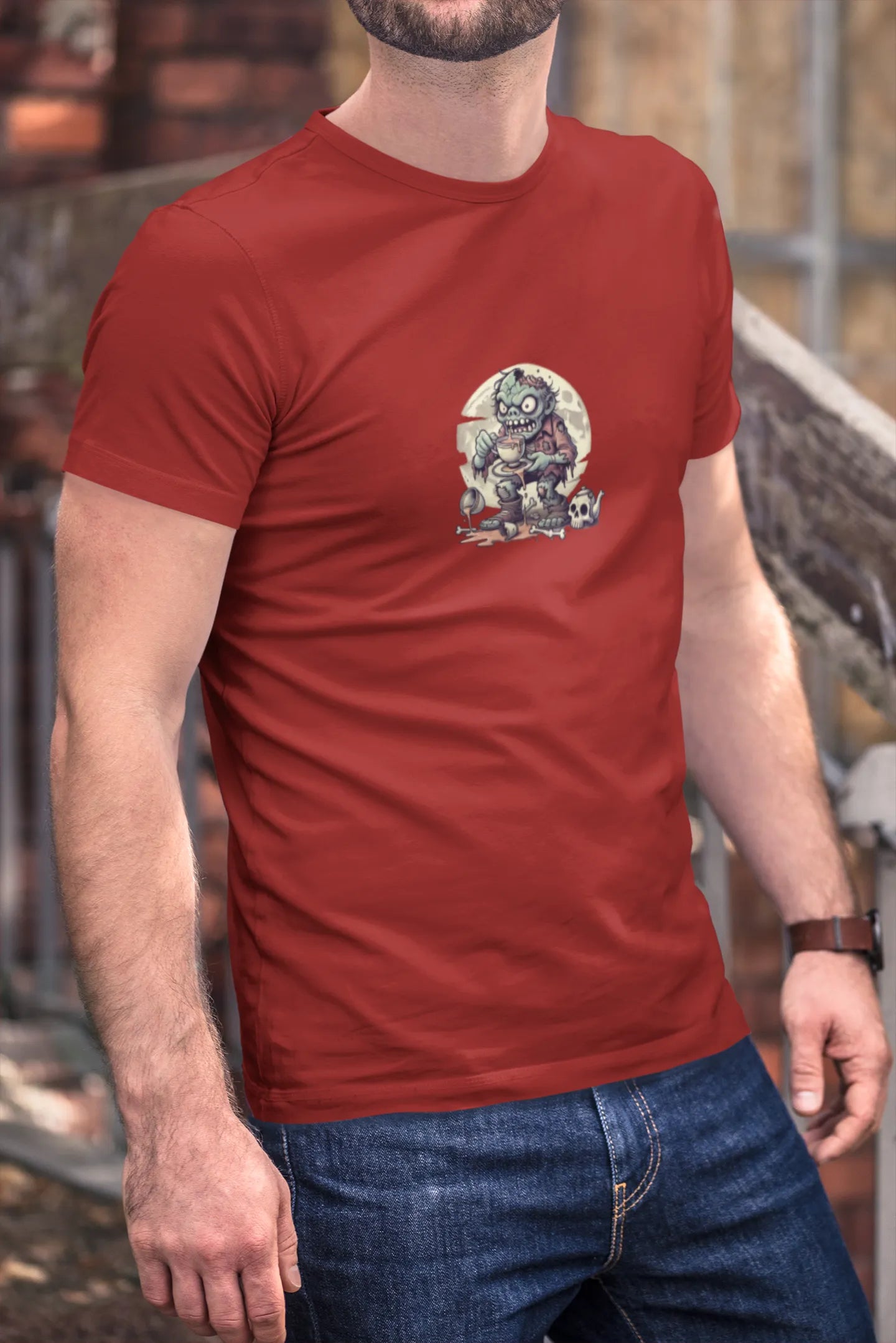 "Brains? No Thanks, Just Tea" | Men’s T-shirt for Tea Lovers