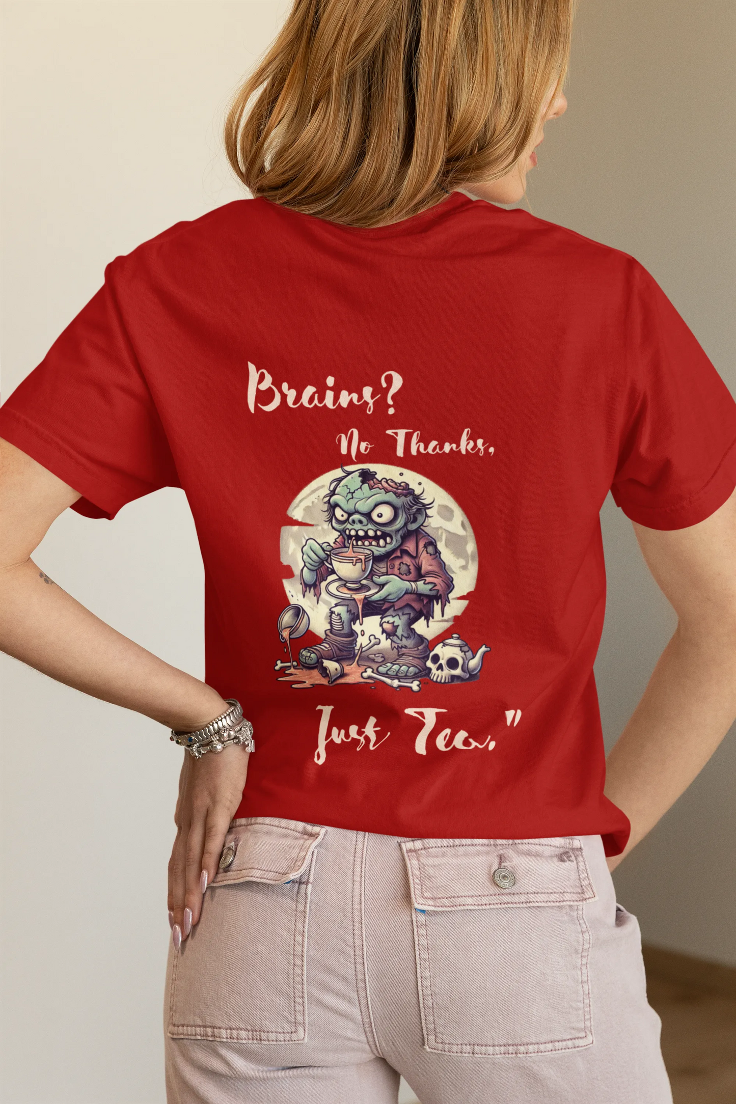"Brains? No Thanks, Just Tea" | Women’s T-shirt for Tea Lovers