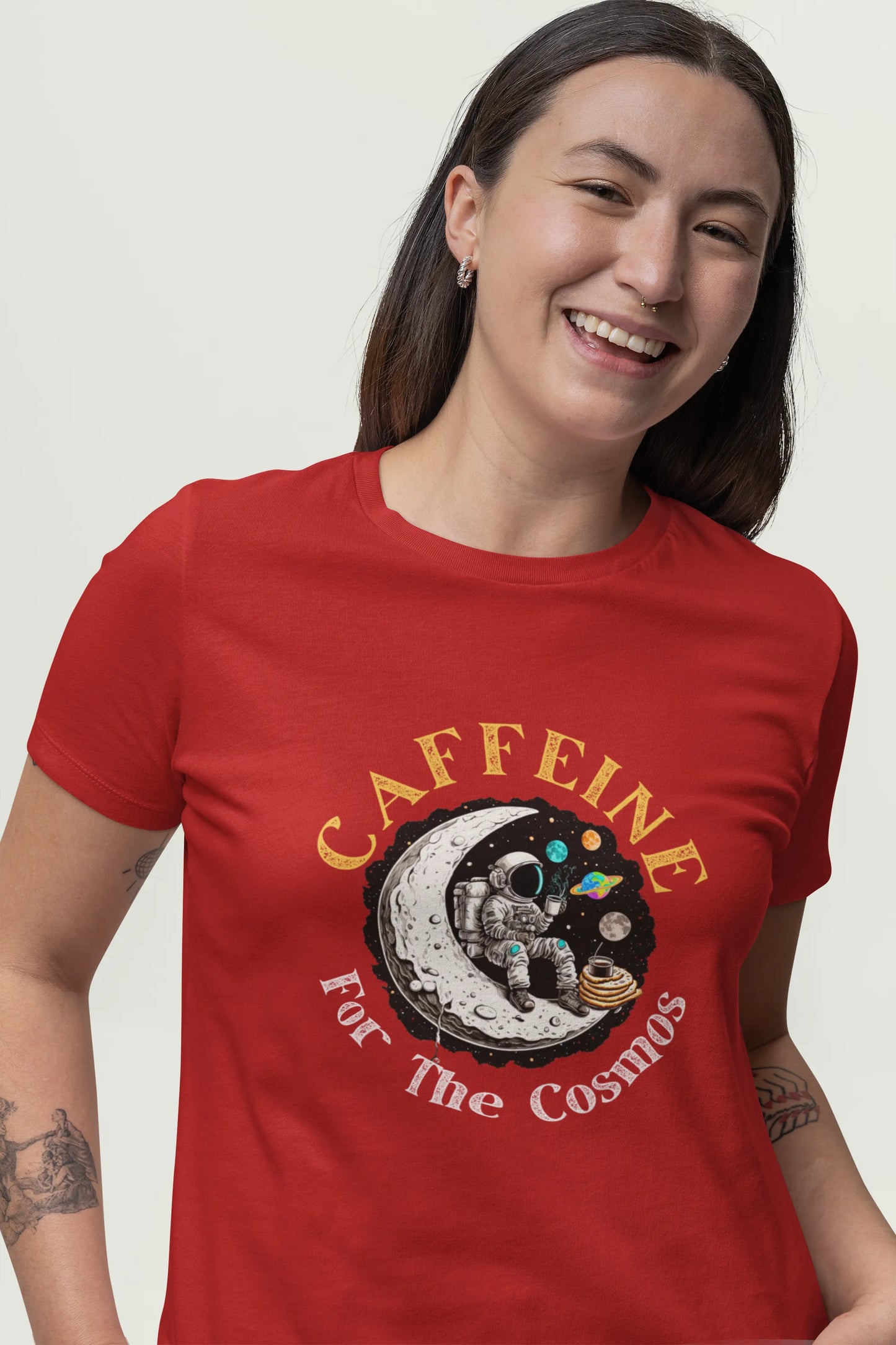 "Caffeine For The Cosmos" | Women’s Coffee Lovers T-shirt