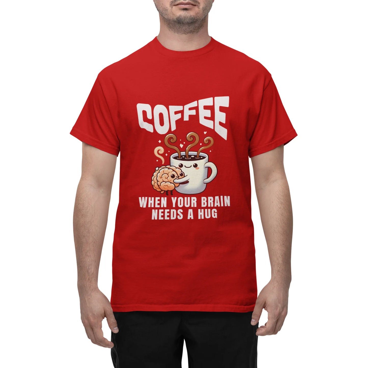 "Coffee - When Your Brain Needs A Hug" | Men’s Coffee Lovers T-shirt