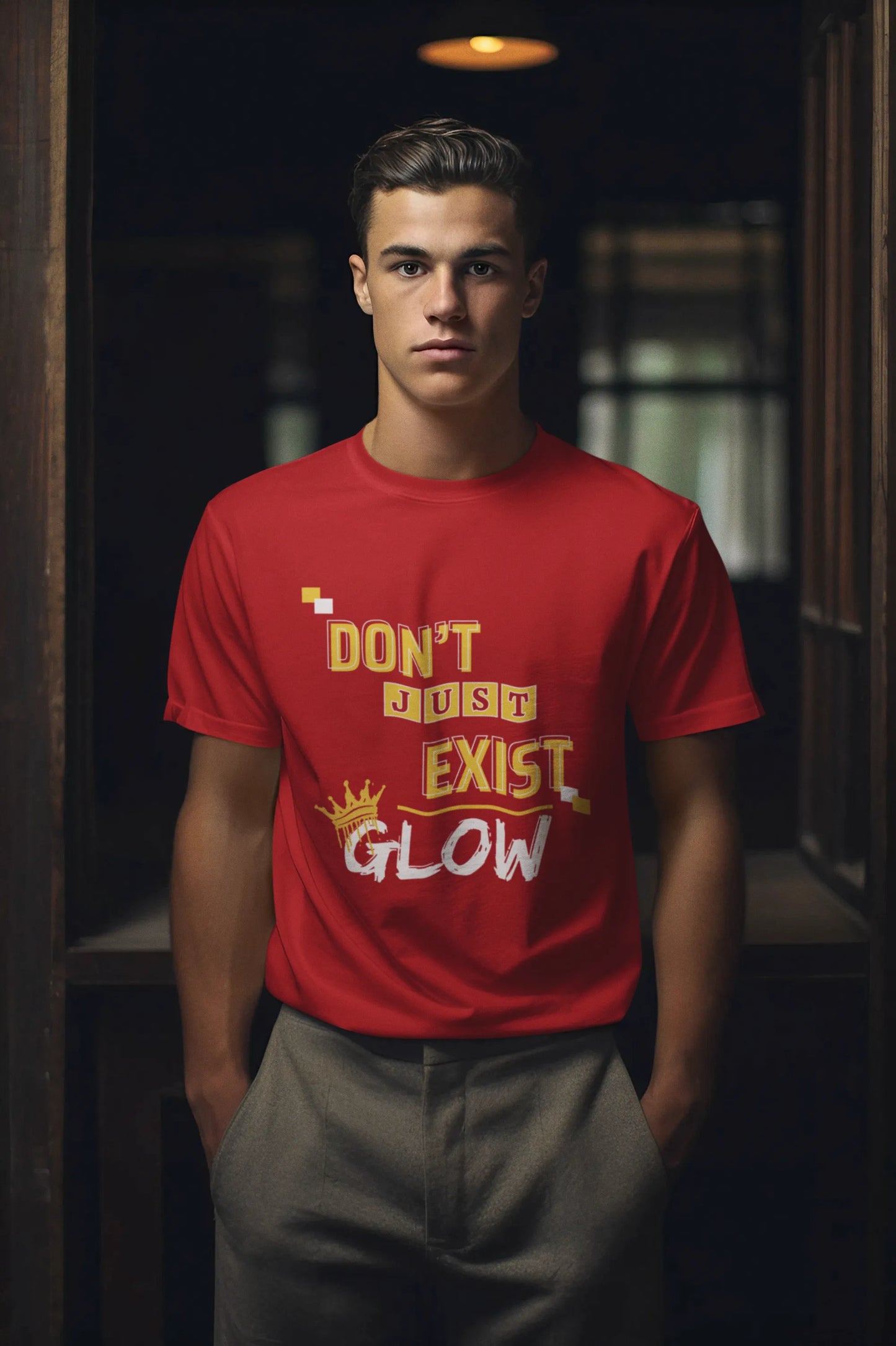 "Don't Just Exist - Glow" | Men’s Motivational T-shirt