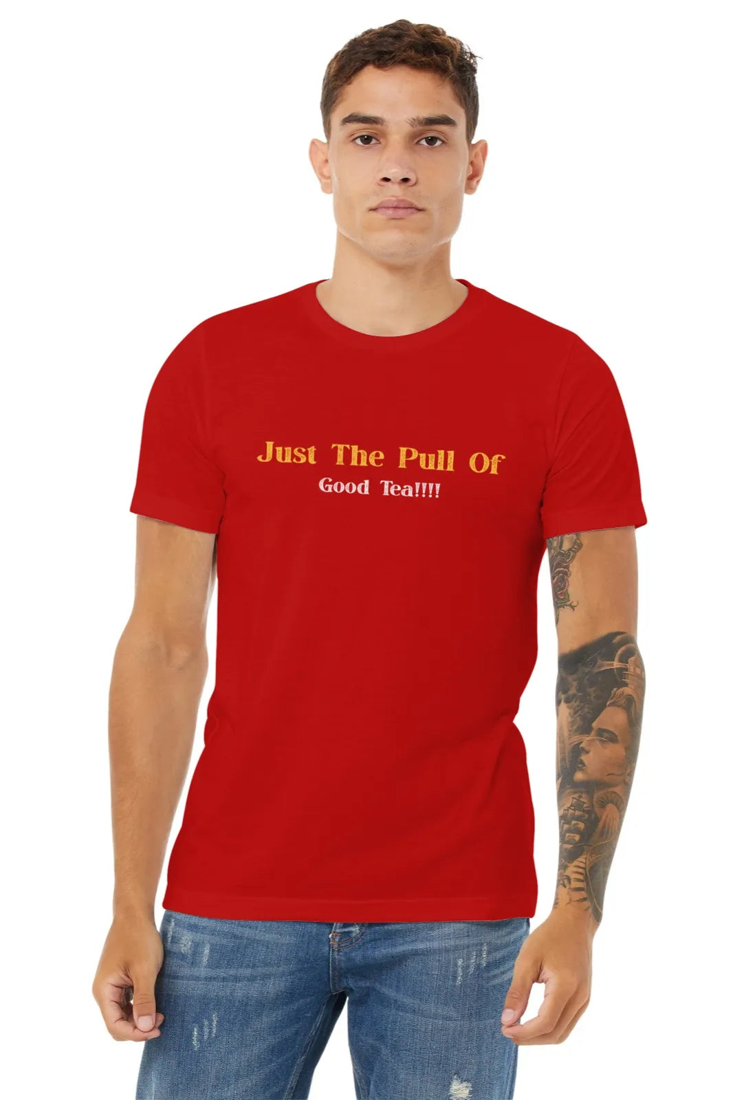 "Gravity? Nah - Just The Pull of Good Tea" | Men’s T-shirt for Tea Lovers