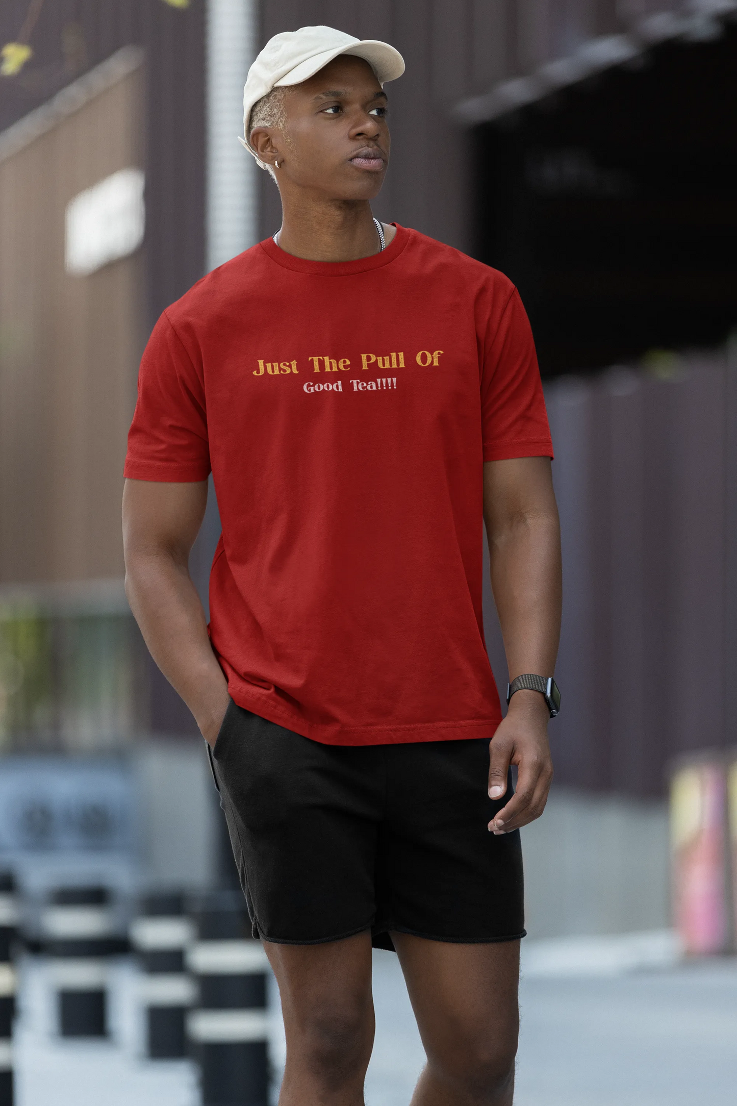 "Gravity? Nah - Just The Pull of Good Tea" | Men’s T-shirt for Tea Lovers