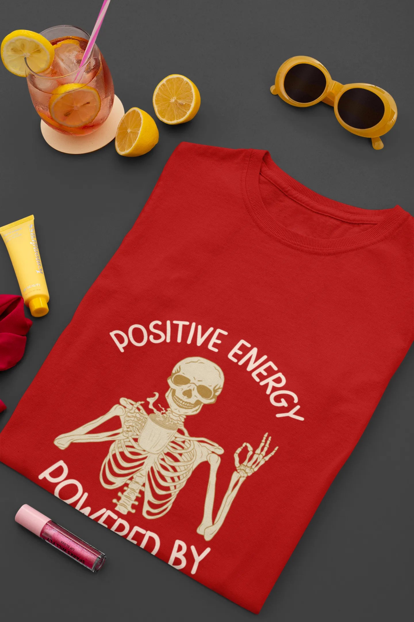 "Positive Energy Powered By Coffee" | Women’s Coffee Lovers T-shirt