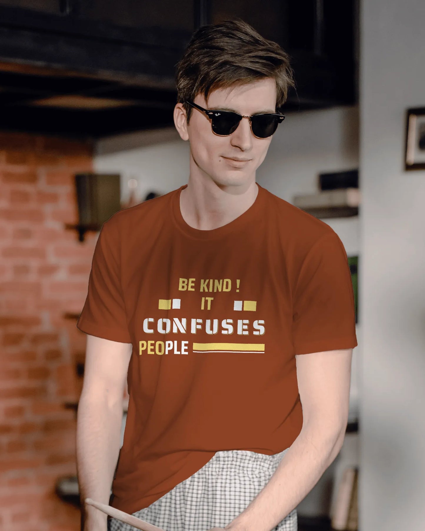 "Be Kind - It Confuses People" | Men’s Motivational T-shirt