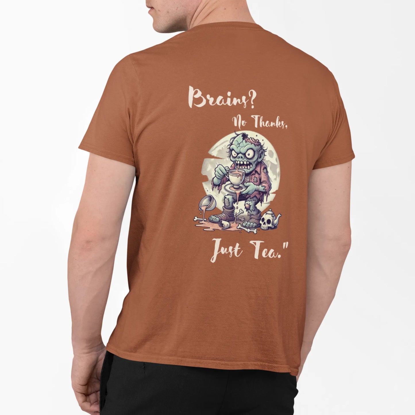 "Brains? No Thanks, Just Tea" | Men’s T-shirt for Tea Lovers