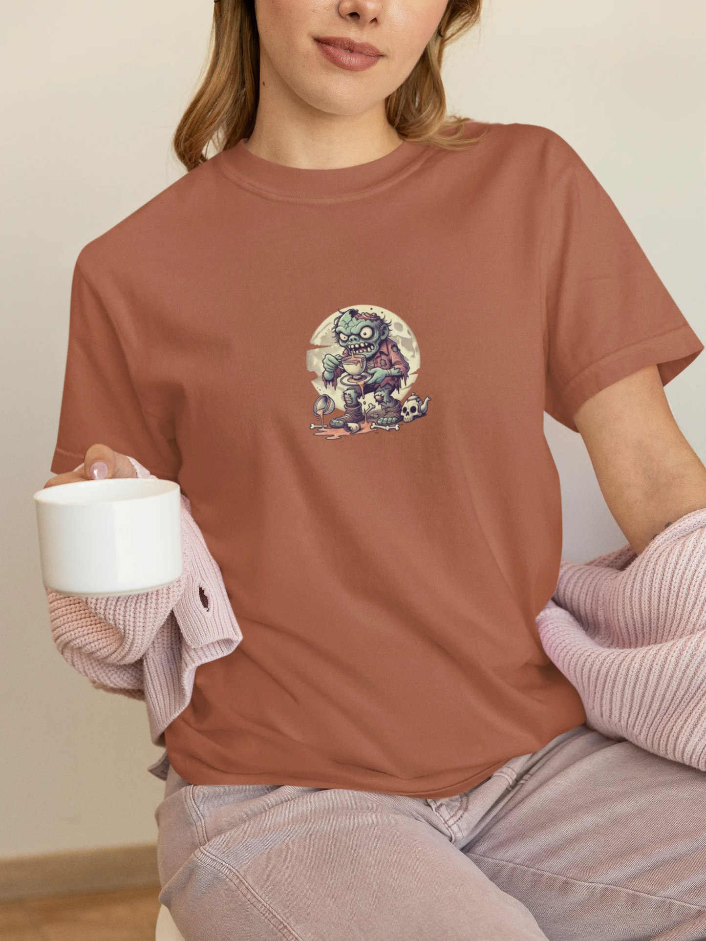 "Brains? No Thanks, Just Tea" | Women’s T-shirt for Tea Lovers