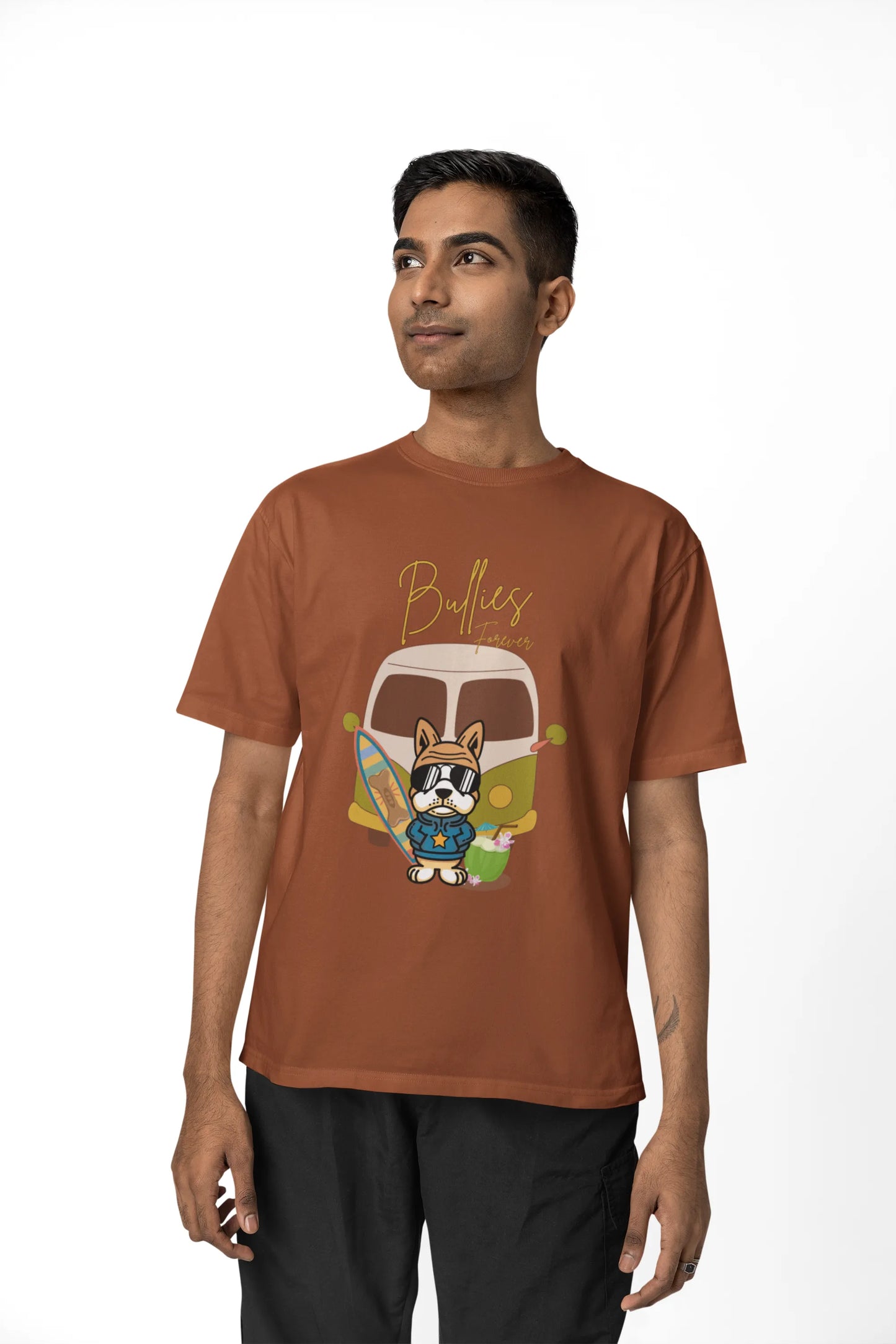 "Bullies Forever Surf Van T-Shirt – Cool French Bulldog Tee " | Men’s T-shirt for Animal Lovers