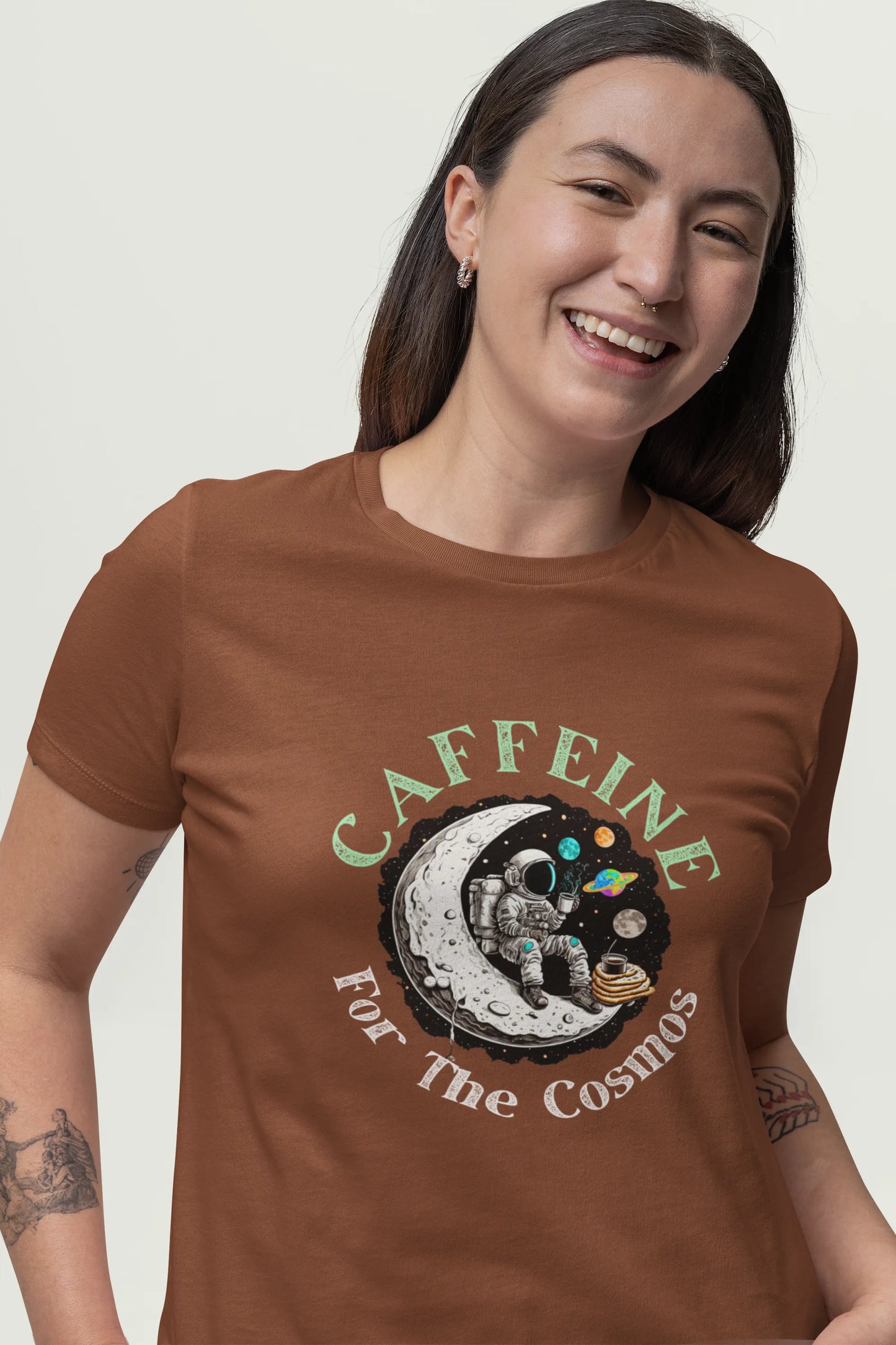 "Caffeine For The Cosmos" | Women’s Coffee Lovers T-shirt
