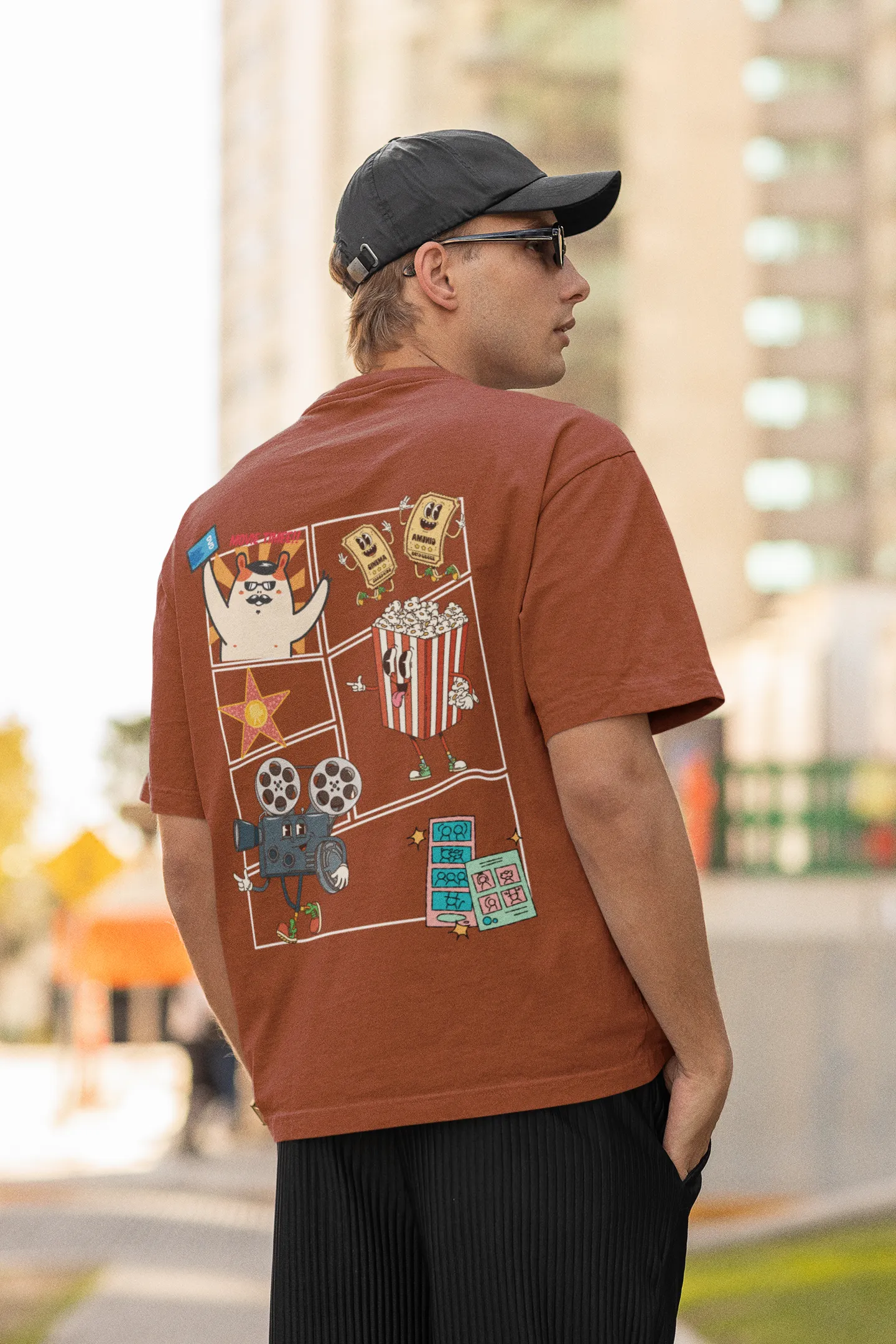 "Cartoon Movie Time Graphic T-Shirt – Fun Cinema Vibes Tee for Movie Lovers" | Men’s T-shirt for Cartoon Lovers