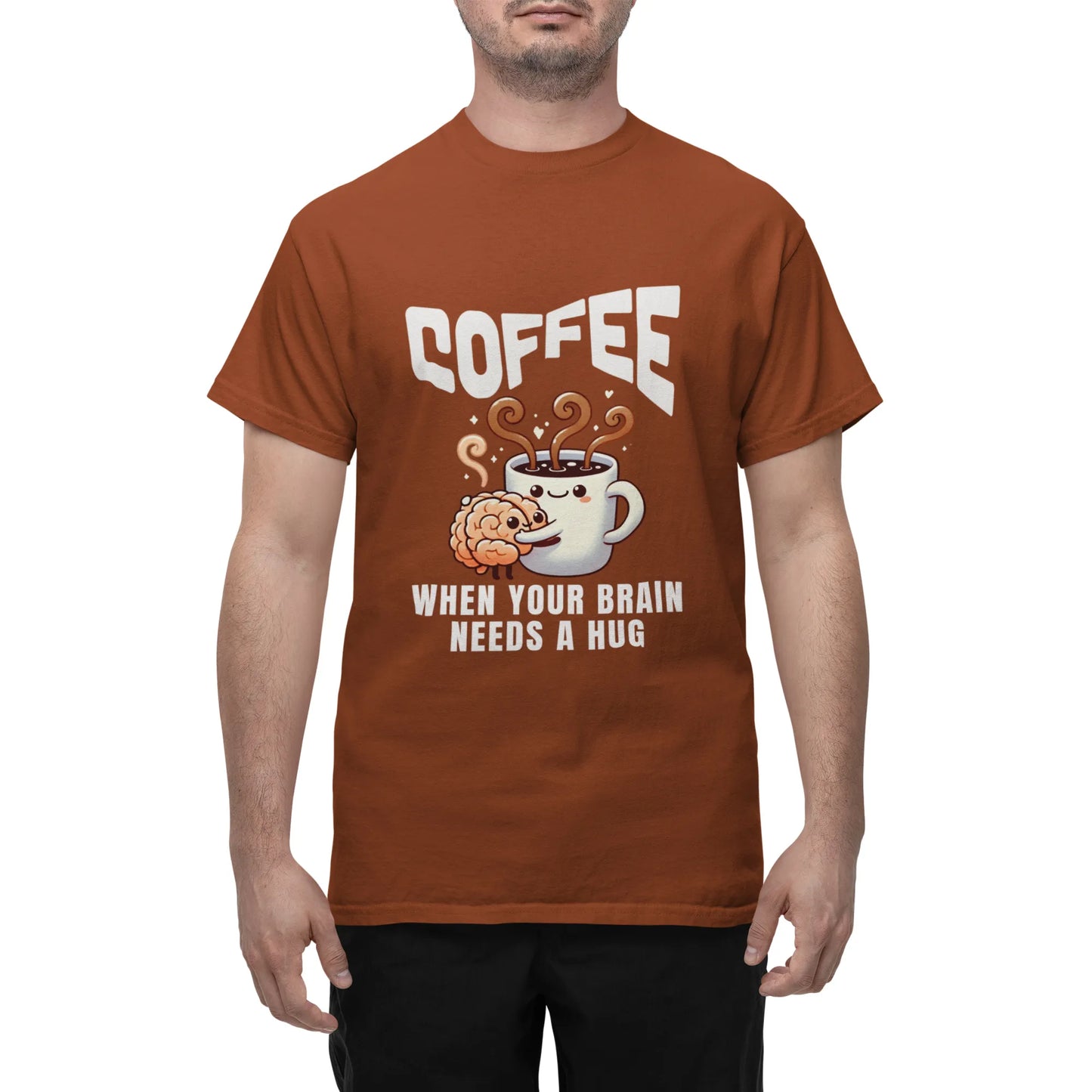 "Coffee - When Your Brain Needs A Hug" | Men’s Coffee Lovers T-shirt