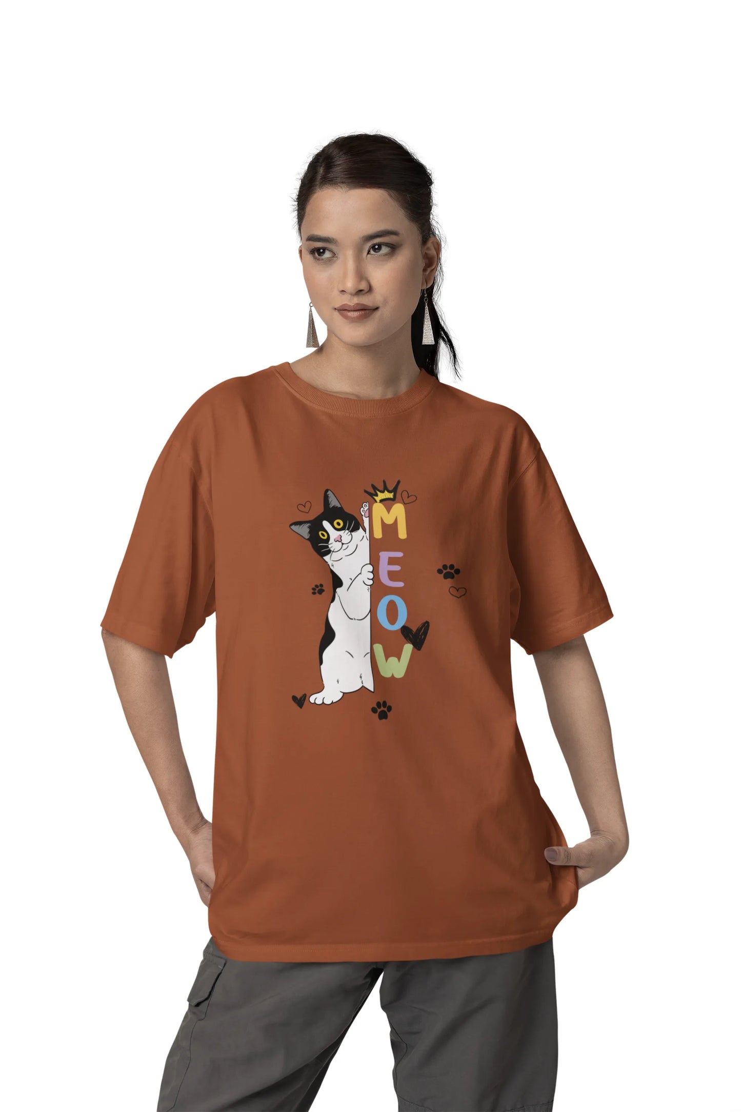 "Cute Cartoon Cat MEOW T-Shirt – Funny Kitty Graphic Tee for Cat Lovers" | Women’s T-shirt for Animal Lovers