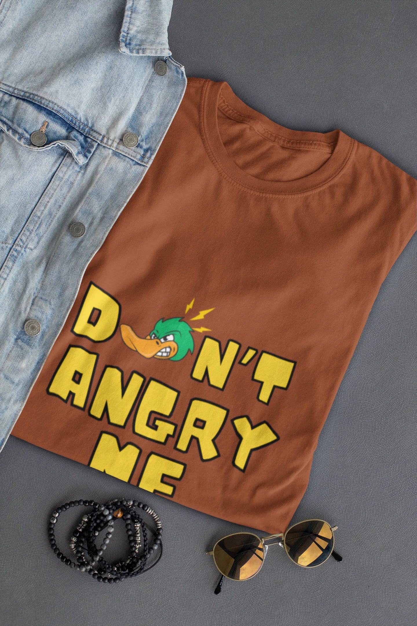 "Don’t Angry Me – Angry Duck Attitude T-Shirt" | Men’s T-shirt for Animal Lovers