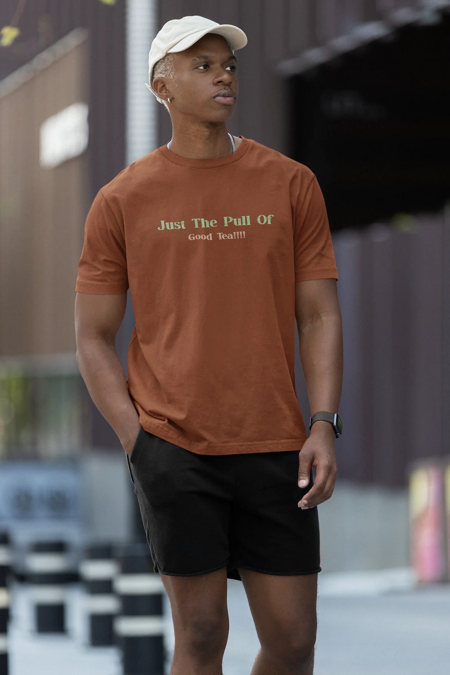 "Gravity? Nah - Just The Pull of Good Tea" | Men’s T-shirt for Tea Lovers
