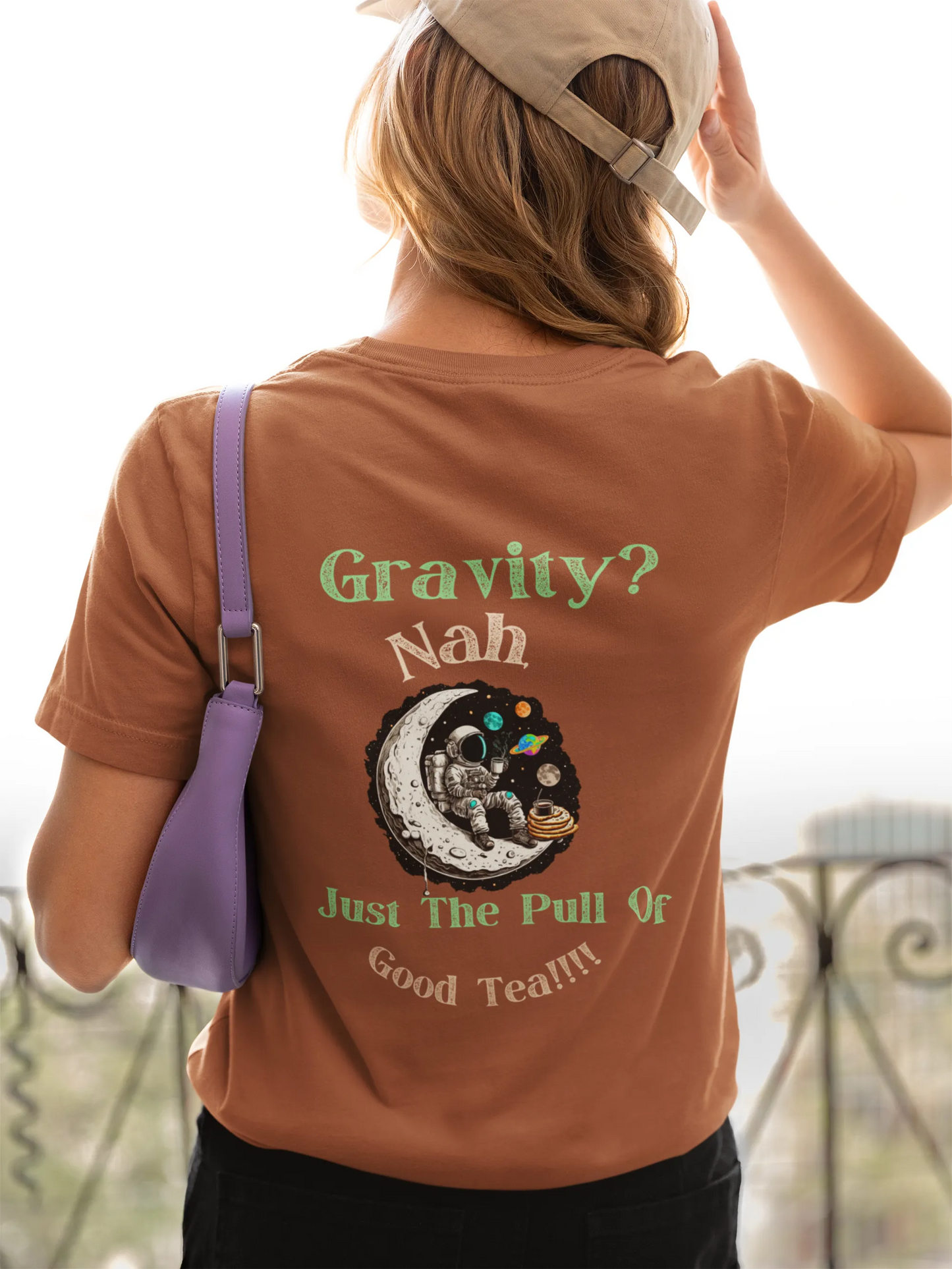 "Gravity? Nah - Just The Pull of Good Tea" | Women’s T-shirt for Tea Lovers
