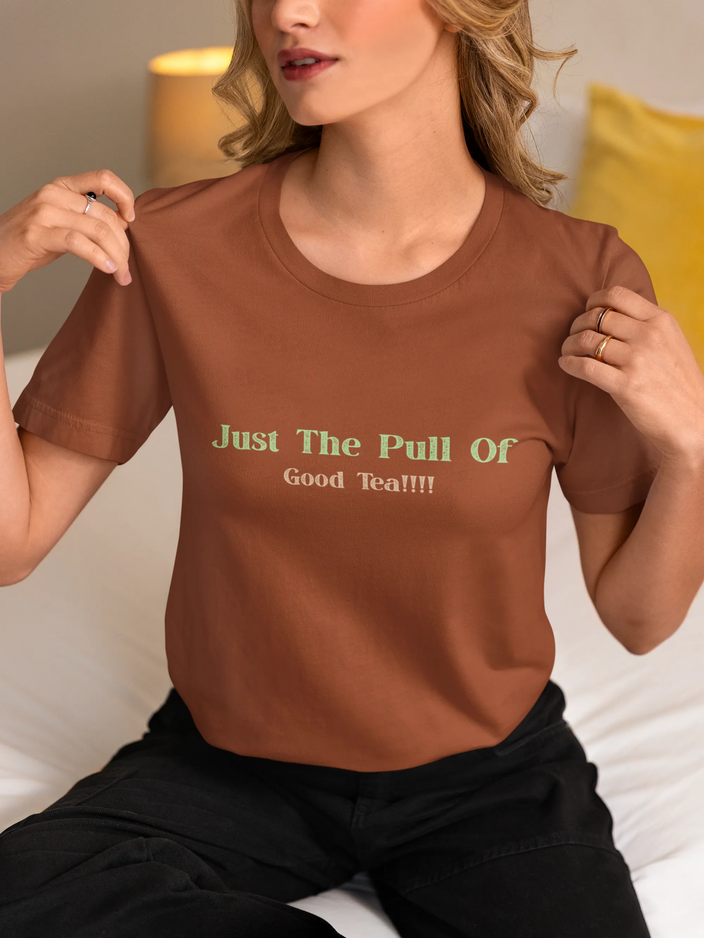 "Gravity? Nah - Just The Pull of Good Tea" | Women’s T-shirt for Tea Lovers