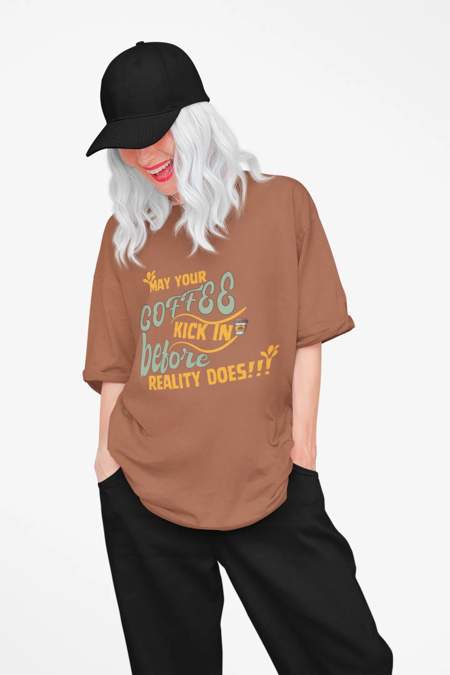 "May Your Coffee Kick In Before Reality Does" | Women’s Coffee Lovers T-shirt