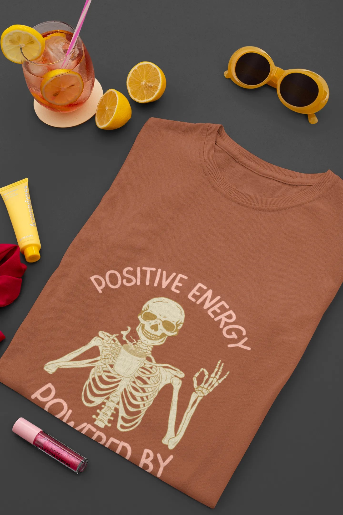 "Positive Energy Powered By Coffee" | Women’s Coffee Lovers T-shirt