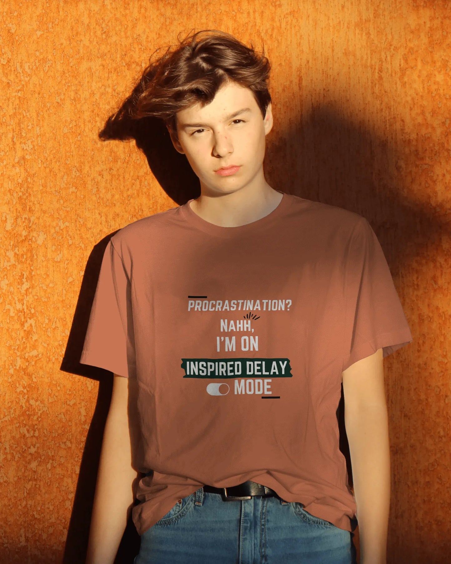 "Procrastination? Nahh I'm on Inspired Delay Mode" | Men’s Motivational T-shirt