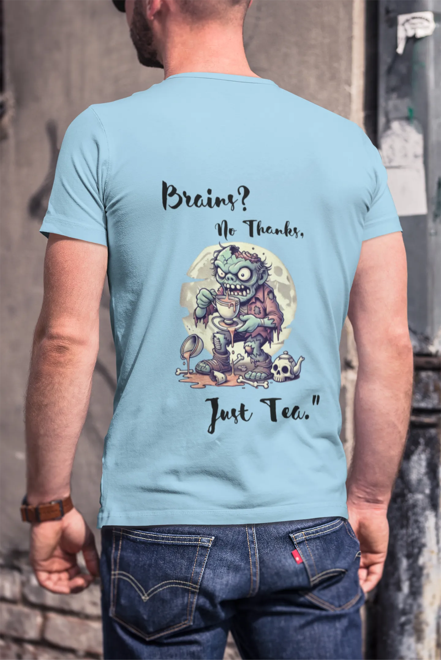 "Brains? No Thanks, Just Tea" | Men’s T-shirt for Tea Lovers