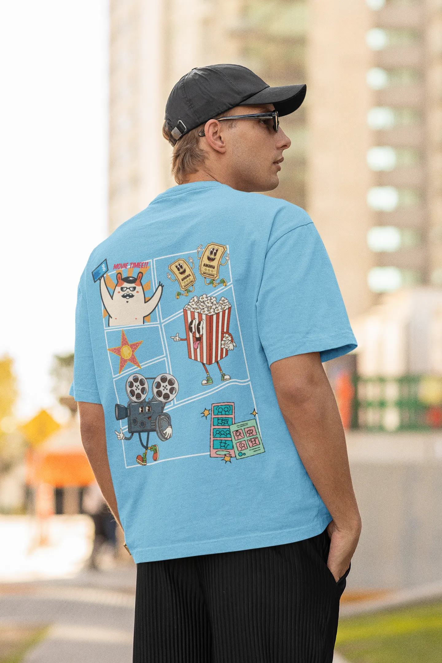 "Cartoon Movie Time Graphic T-Shirt – Fun Cinema Vibes Tee for Movie Lovers" | Men’s T-shirt for Cartoon Lovers