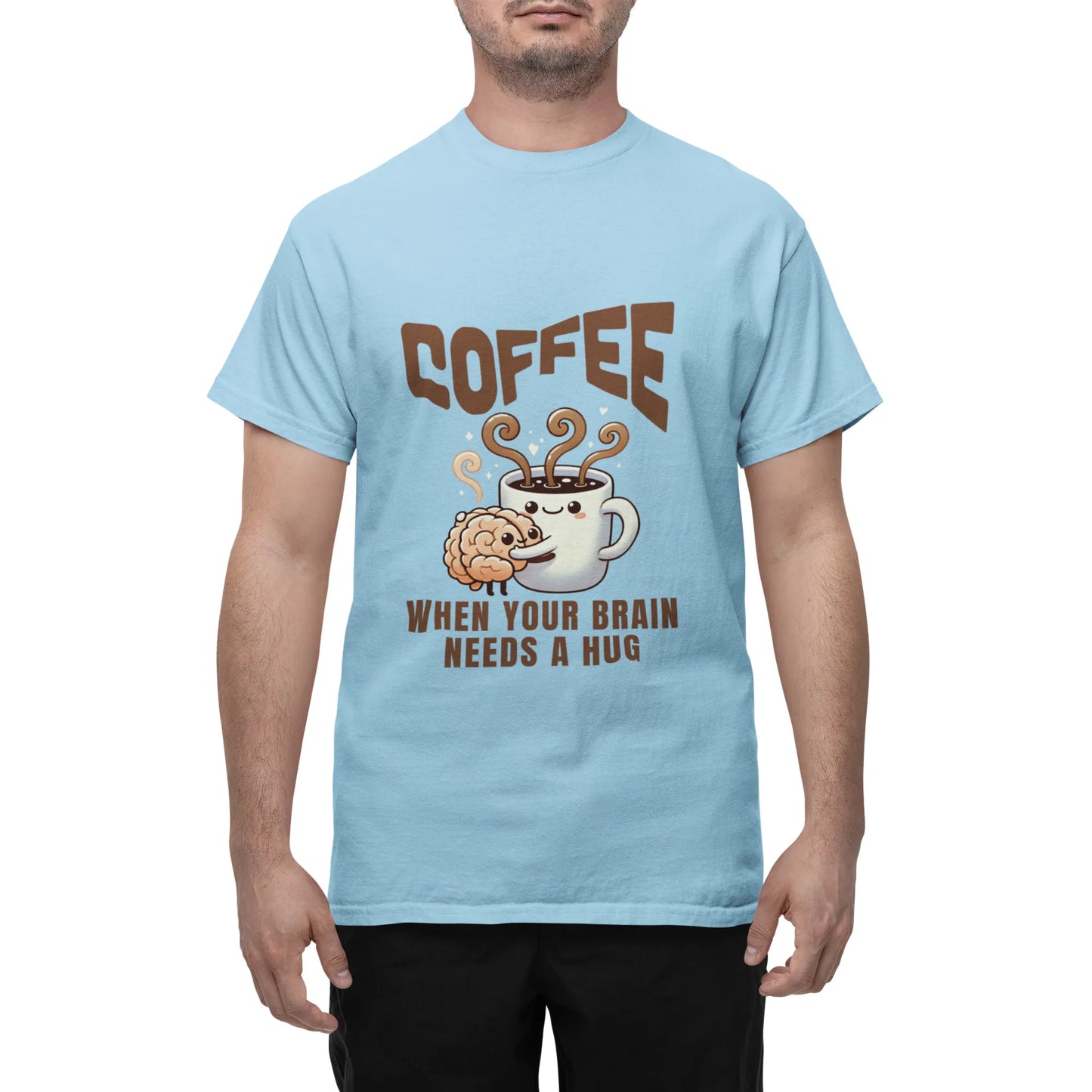 "Coffee - When Your Brain Needs A Hug" | Men’s Coffee Lovers T-shirt