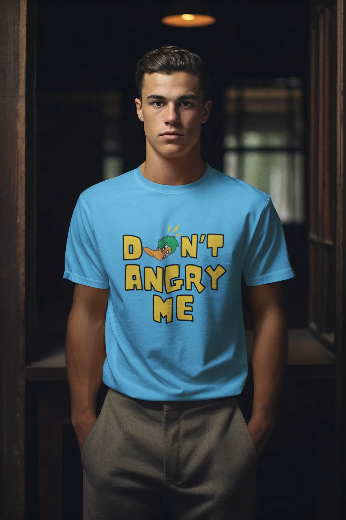 "Don’t Angry Me – Angry Duck Attitude T-Shirt" | Men’s T-shirt for Animal Lovers