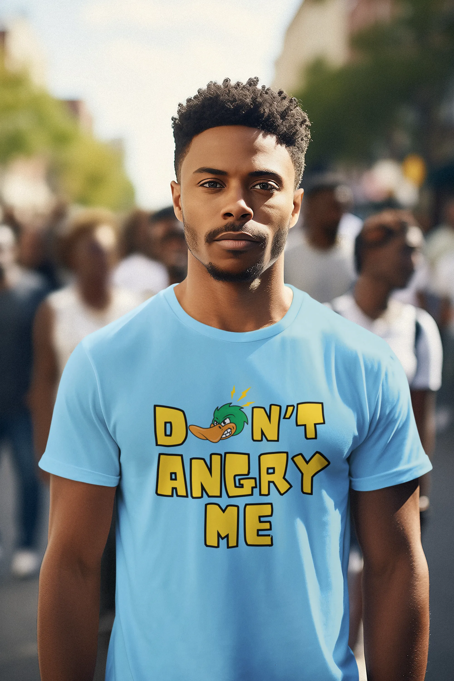 "Don’t Angry Me – Angry Duck Attitude T-Shirt" | Men’s T-shirt for Animal Lovers