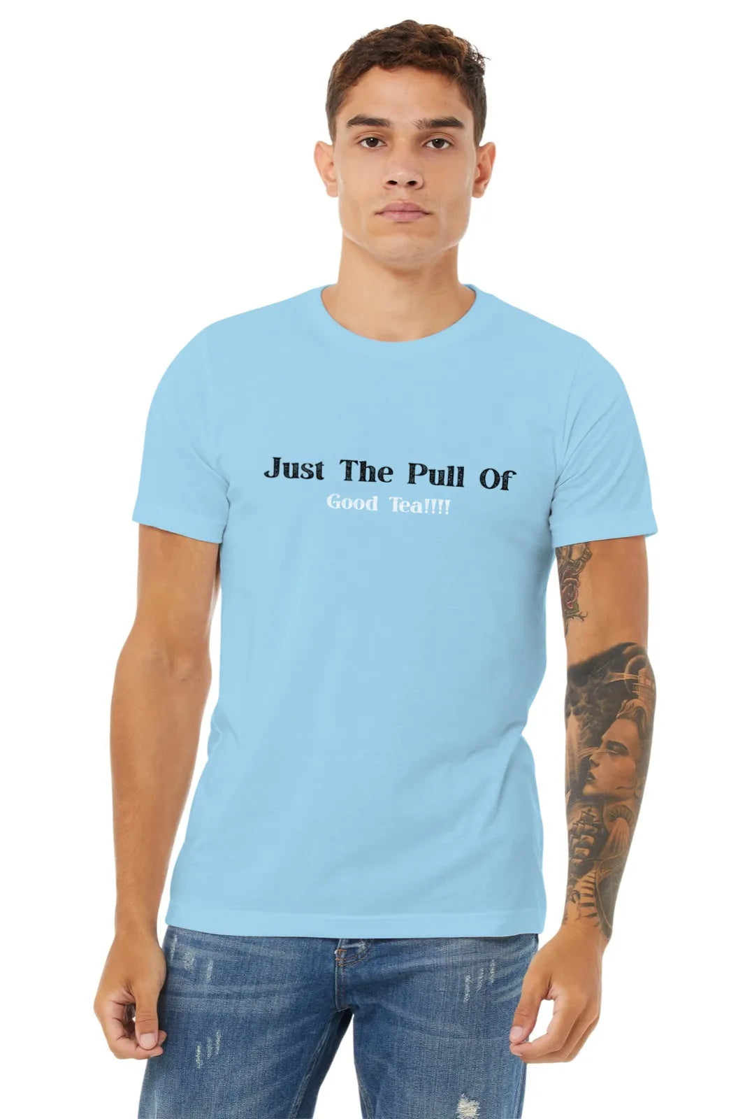 "Gravity? Nah - Just The Pull of Good Tea" | Men’s T-shirt for Tea Lovers